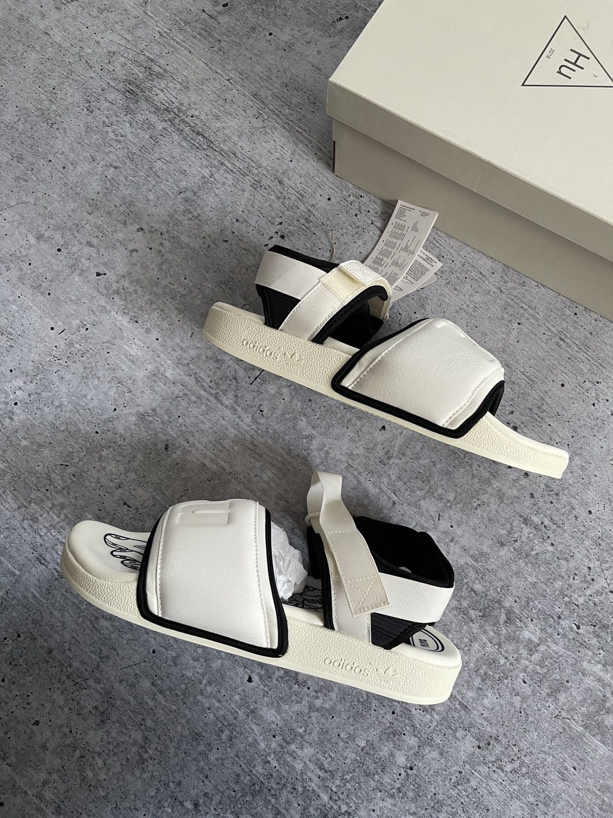 Adidas Rare Streetwear Adidas Adilette 2.0 HU Human Race Pharrell Size 46 GZ1891 Grailed