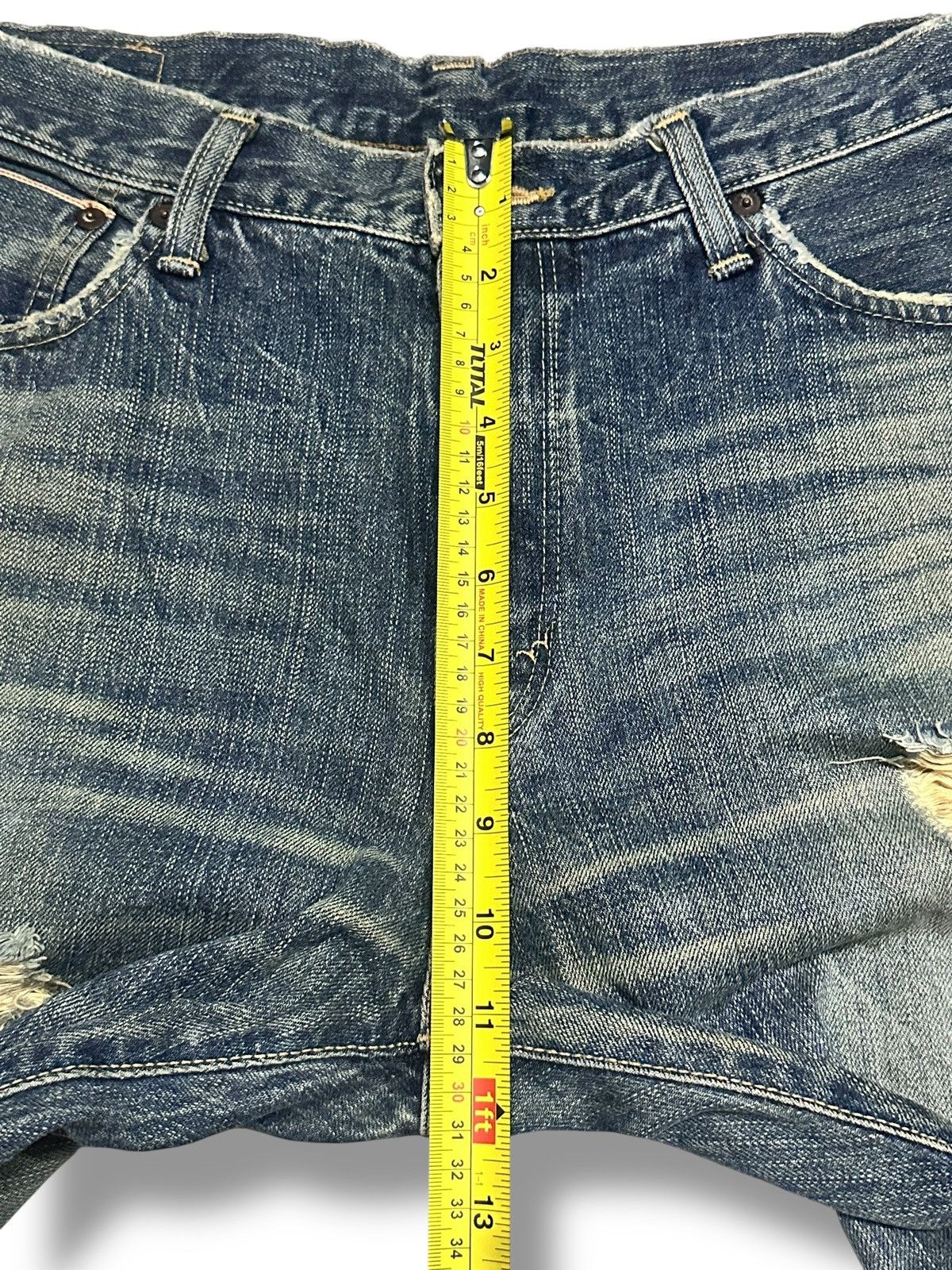 Edwin Edwin 505 Vintage 90's Selvedge Distressed Baggy & Mudwash Size US 33 - 15 Thumbnail