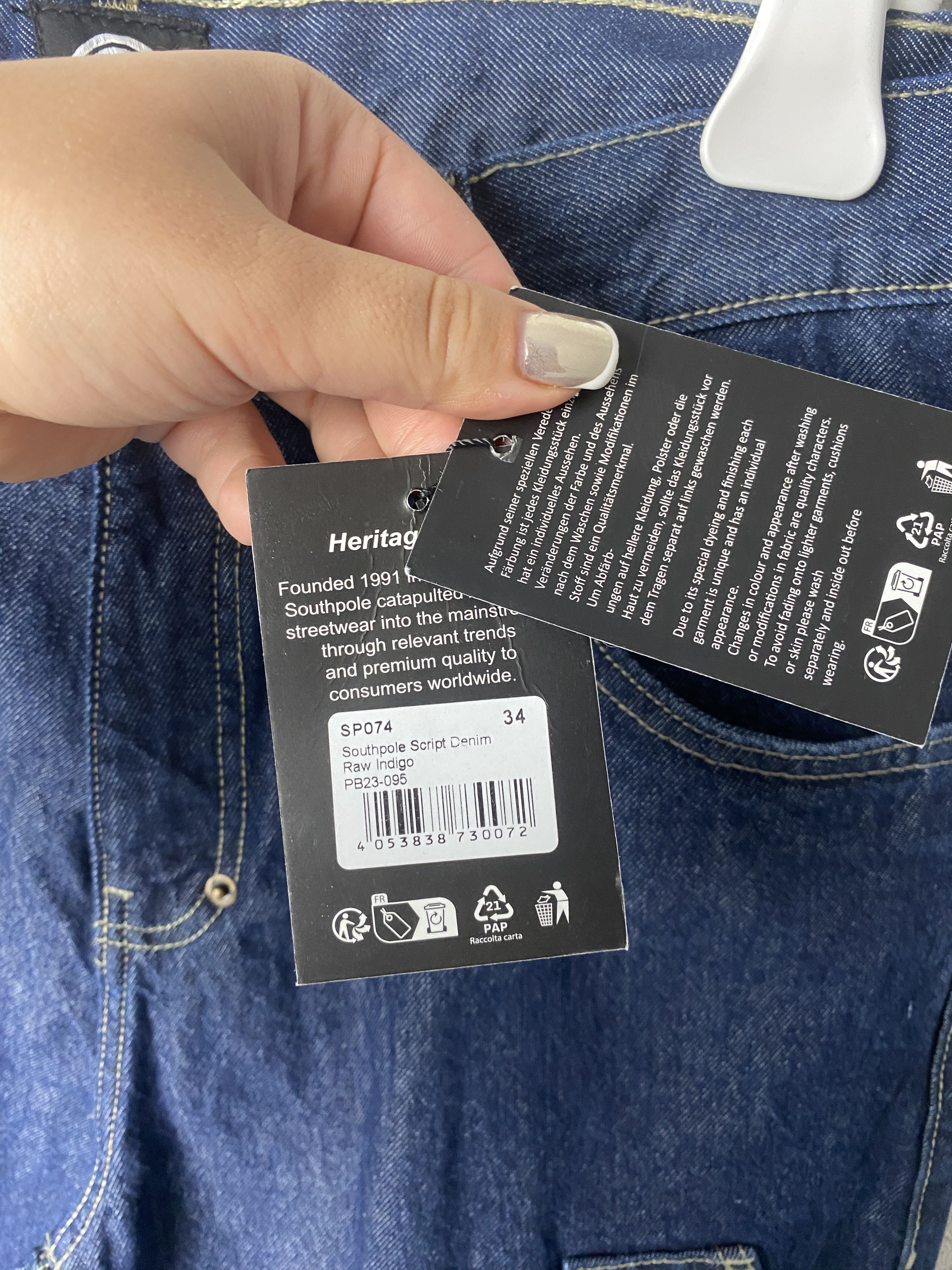 Southpole Southpole Script denim raw indigo denim jeans pants y2k 00s Size US 34 / EU 50 - 6 Thumbnail