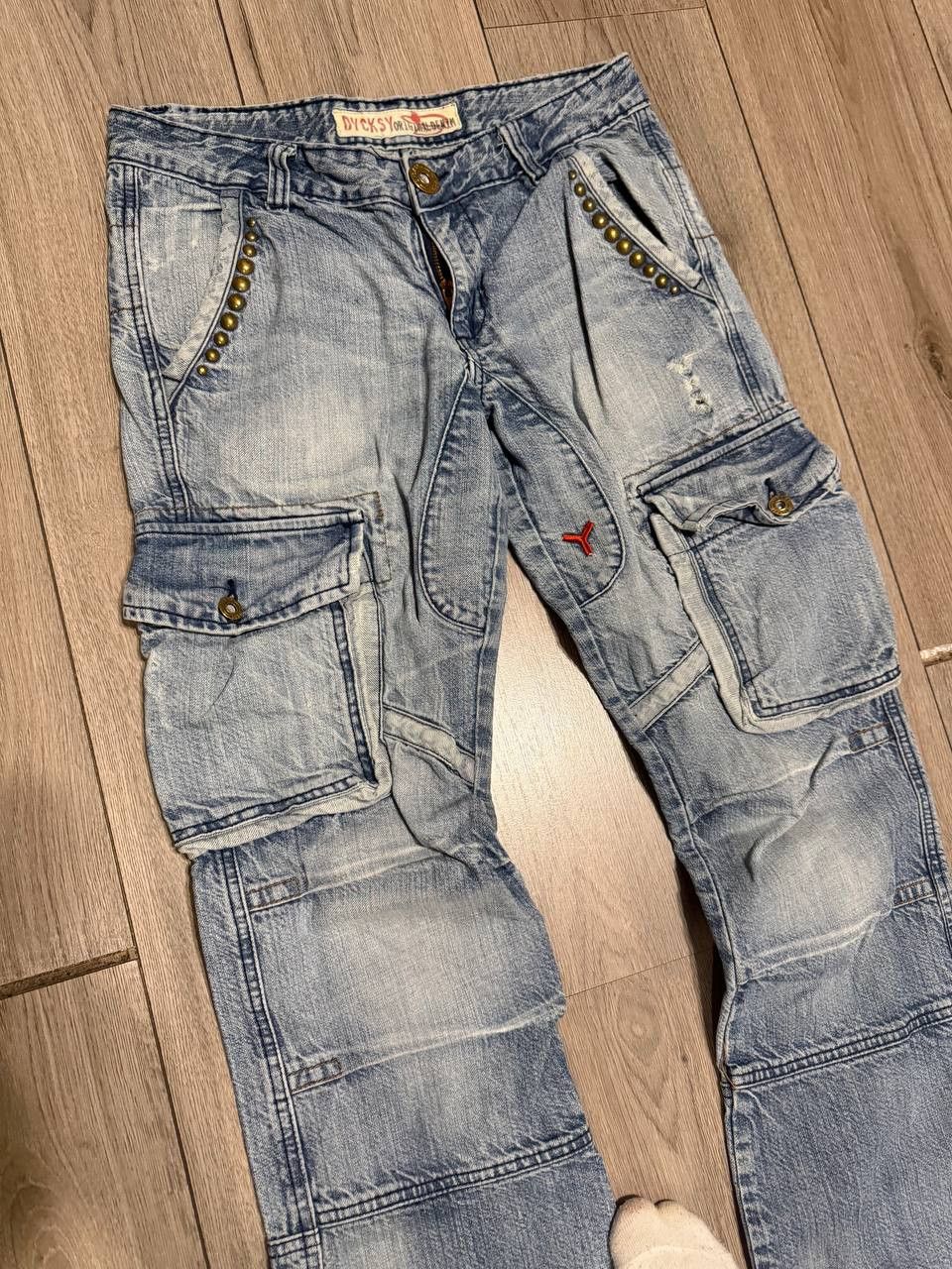Other Y2K Cargo Jeans Dycksy Size 29 Blue Avante Garde Size 29" - 3 Thumbnail