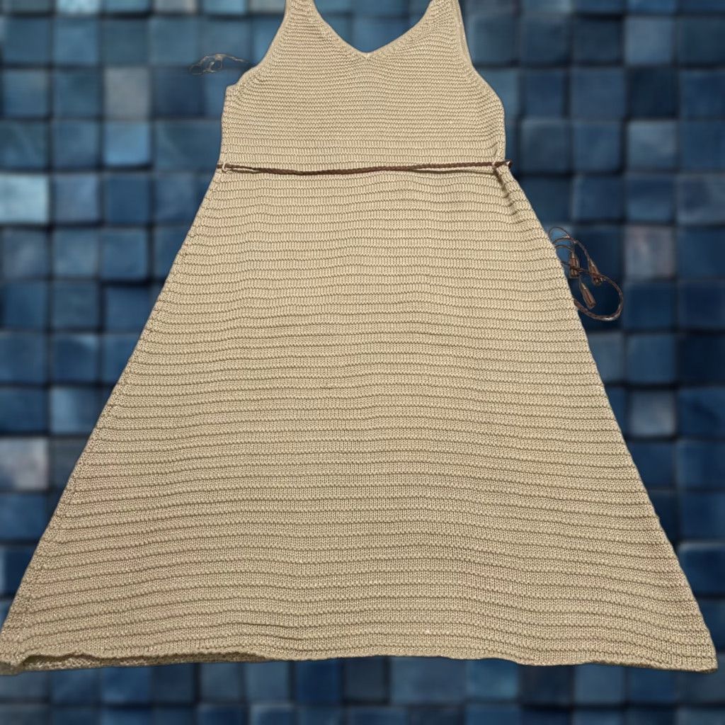 Soft Surroundings NWT Soft Surroundings Womens Large Dress Beige Lucera Knit Midi Tank Sweater New Size L / US 10 / IT 46 - 1 Thumbnail
