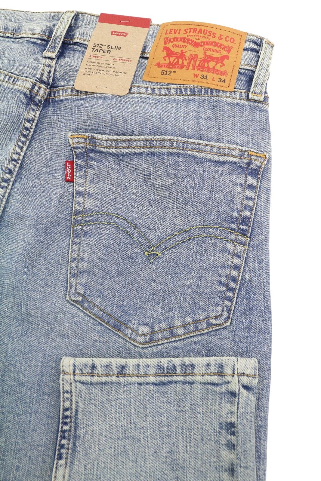 Levi's 512 W31/L34 Slim Taper Zip Faded Blue Jeans 87087 Size US 31 - 6 Thumbnail