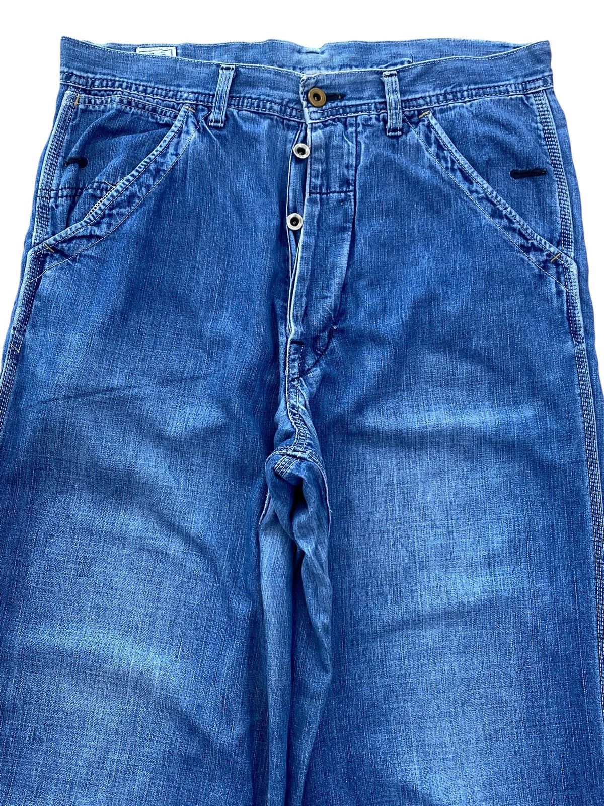 Other Japanese Brand Buckle Back Style Baggy Jeans Size US 33 - 2 Thumbnail