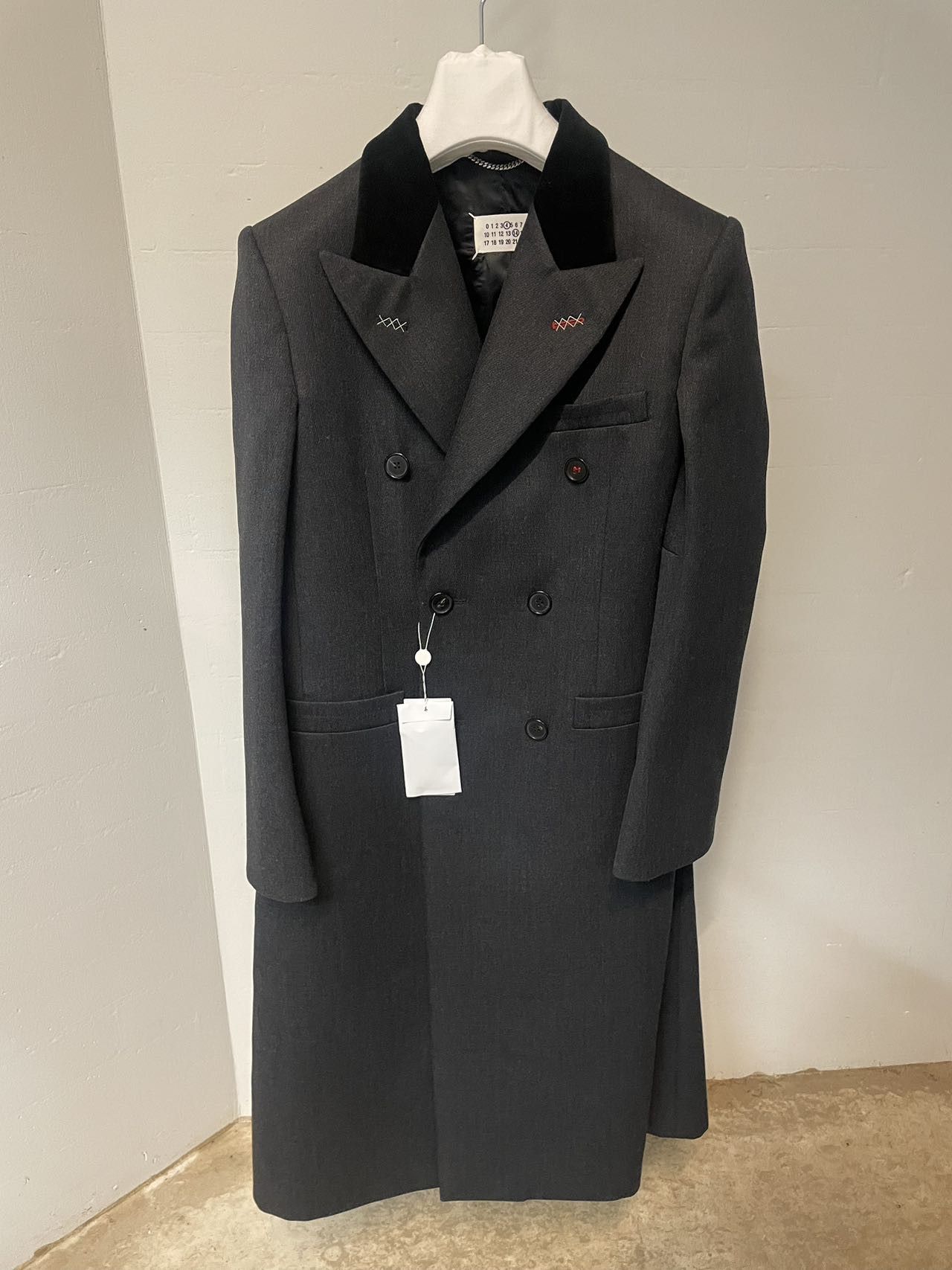 image of Maison Margiela Double-Breasted Coat in Black, Women's (Size Small)