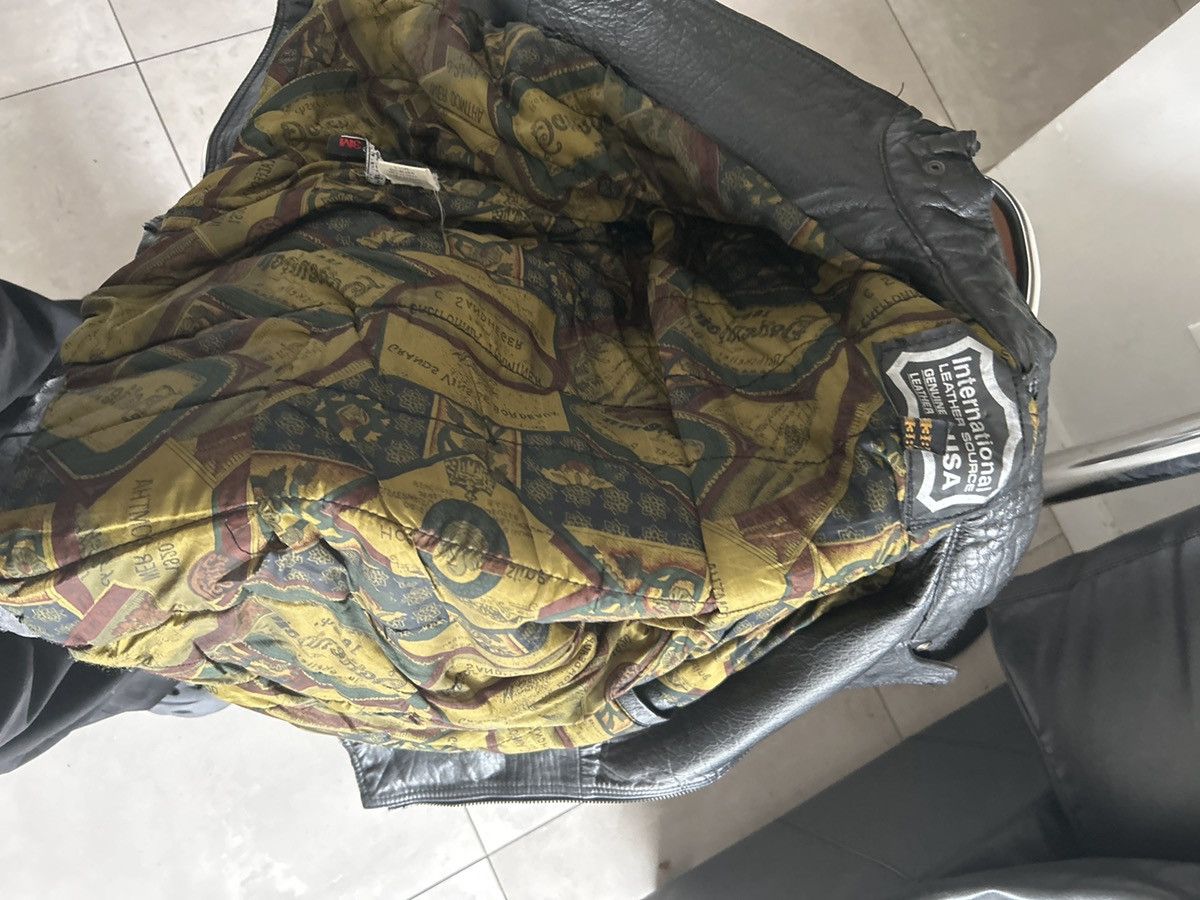 Vintage 90s Intl. Leather Source USA Map‑Lined Black Moto Jacket M Size US M / EU 48-50 / 2 - 4 Thumbnail