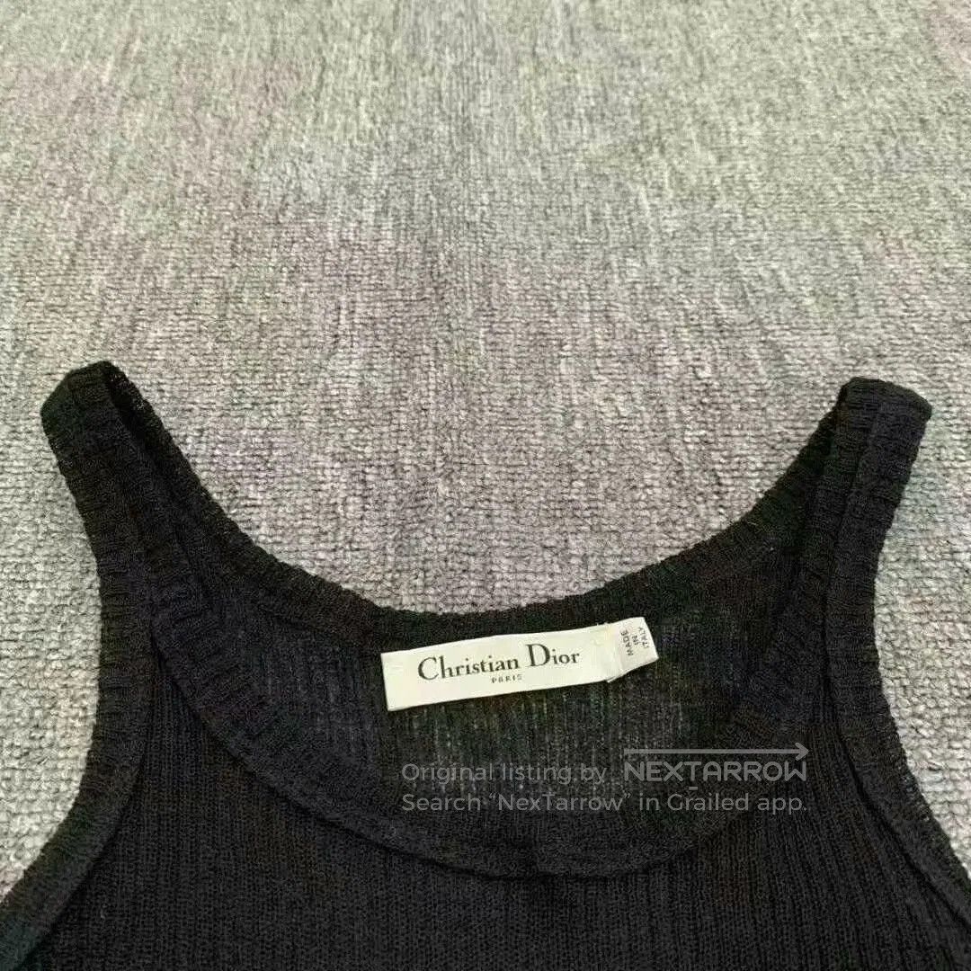 Dior dior black embroidered knit camisole tank top. Size US S / EU 44-46 / 1 - 3 Thumbnail