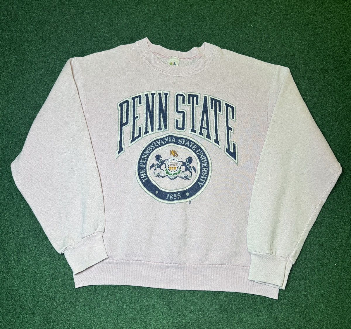 Vintage Vintage 90s Penn State Pink FADED Collegiate Sweatshirt Size L / US 10 / IT 46 - 1 Thumbnail