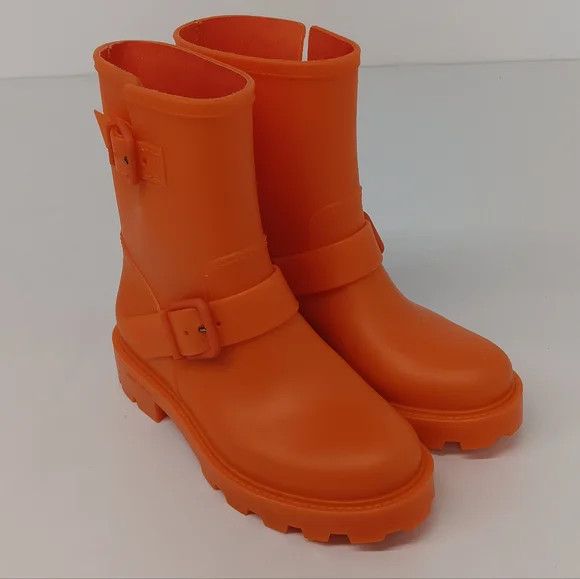 Jimmy Choo Jimmy Choo Yael Orange Biodegradable Rubber Rain Boots- 36 Size US 6 / IT 36 - 3 Thumbnail