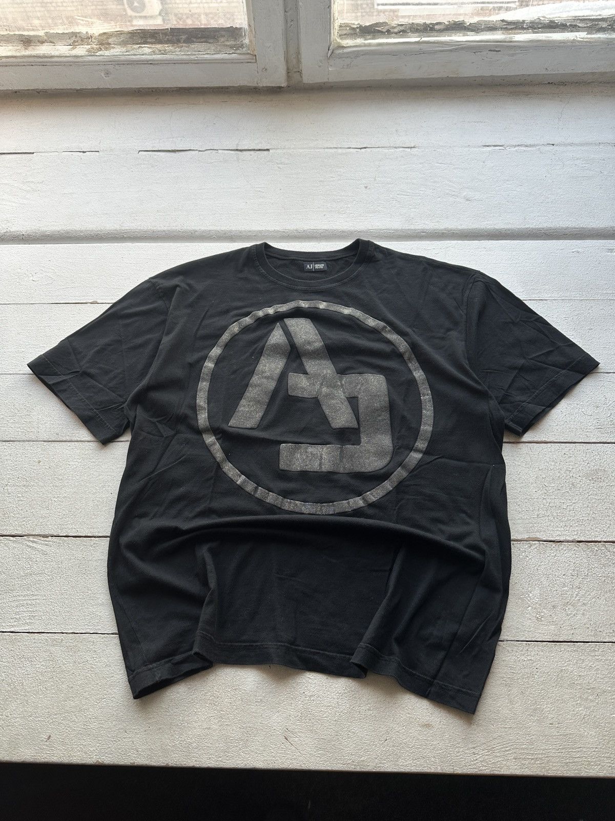Armani 🚨Y2K Big Logo ARMANI JEANS T-shirt Avant Garde Size US L / EU 52-54 / 3 - 1 Thumbnail