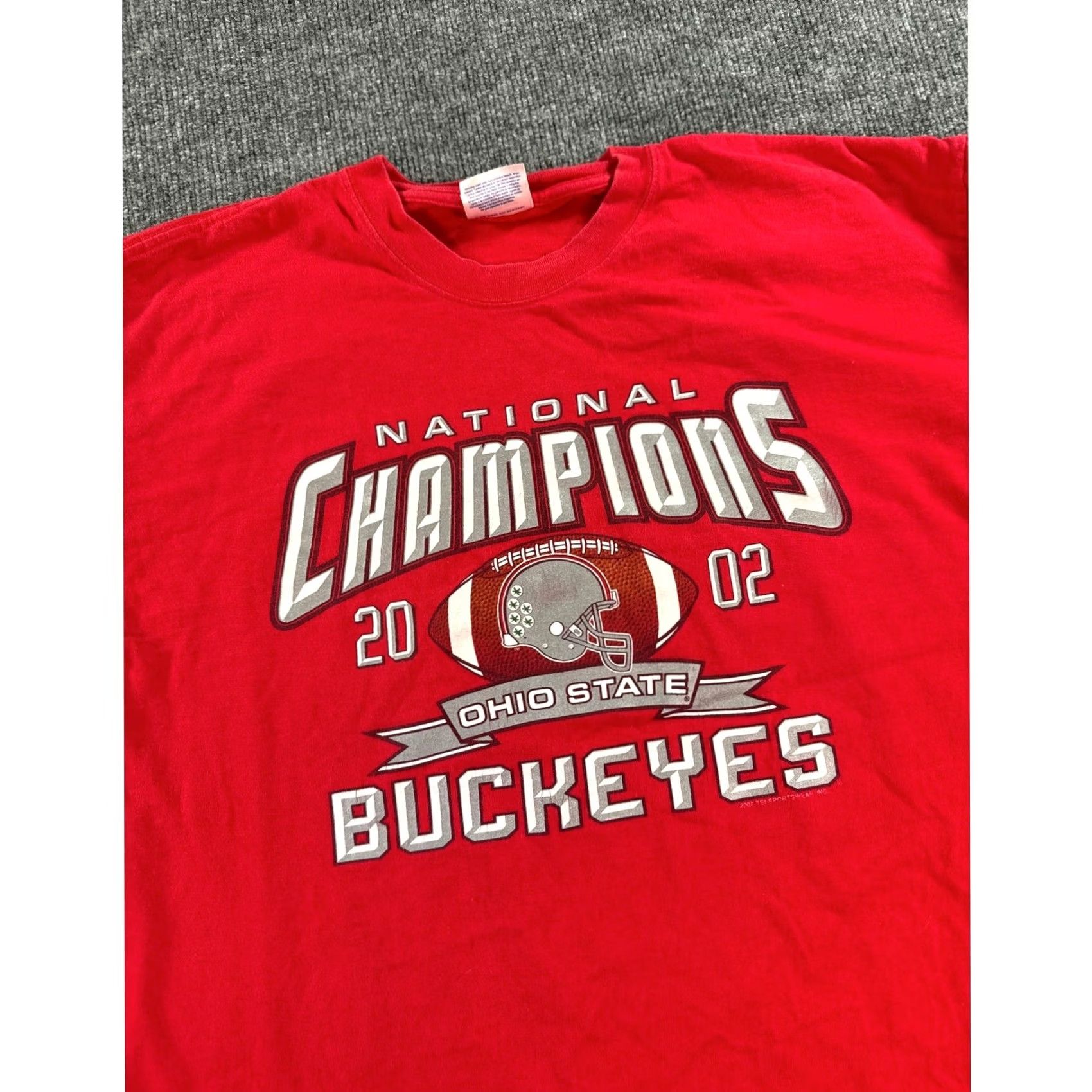 Hanes VINTAGE Ohio State Buckeyes Shirt Mens XL Red 2002 National Champions Long Sleeve Hanes Beefy-T Size US XL / EU 56 / 4 - 2 Thumbnail