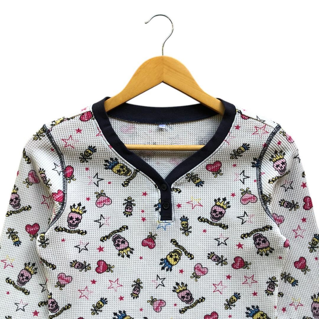 Hysteric Glamour Japanese NOIR skull grunge over print longsleeve tshirt Size US S / EU 44-46 / 1 - 3 Thumbnail