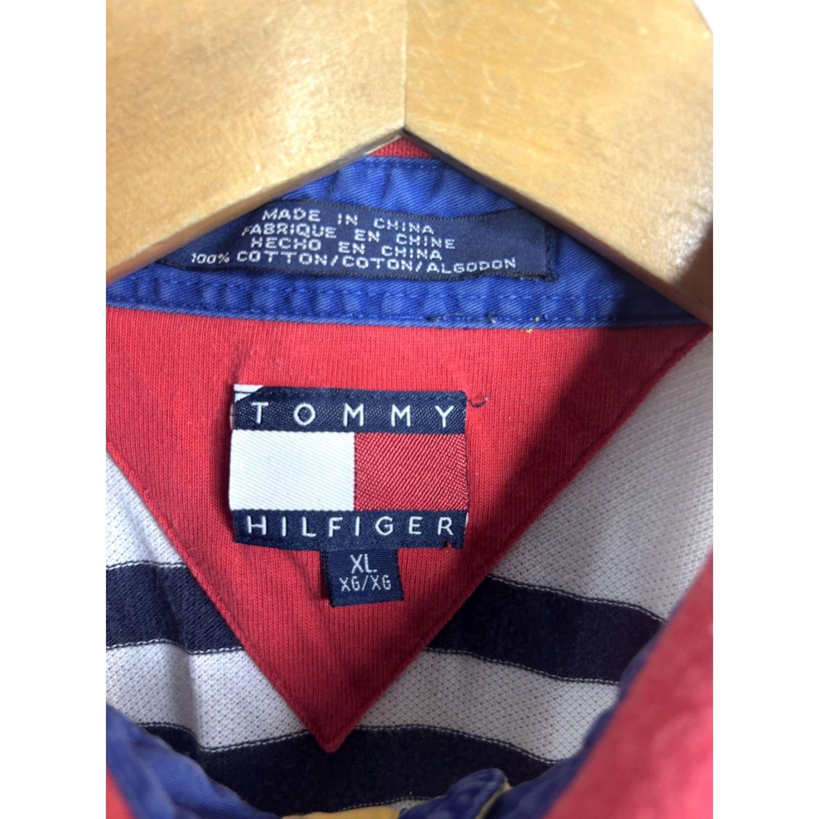 Tommy Hilfiger VINTAGE Tommy Hilfiger Polo Shirt Mens XL Navy Stripe International 90s Rugby Shirt Size US XL / EU 56 / 4 - 5 Thumbnail