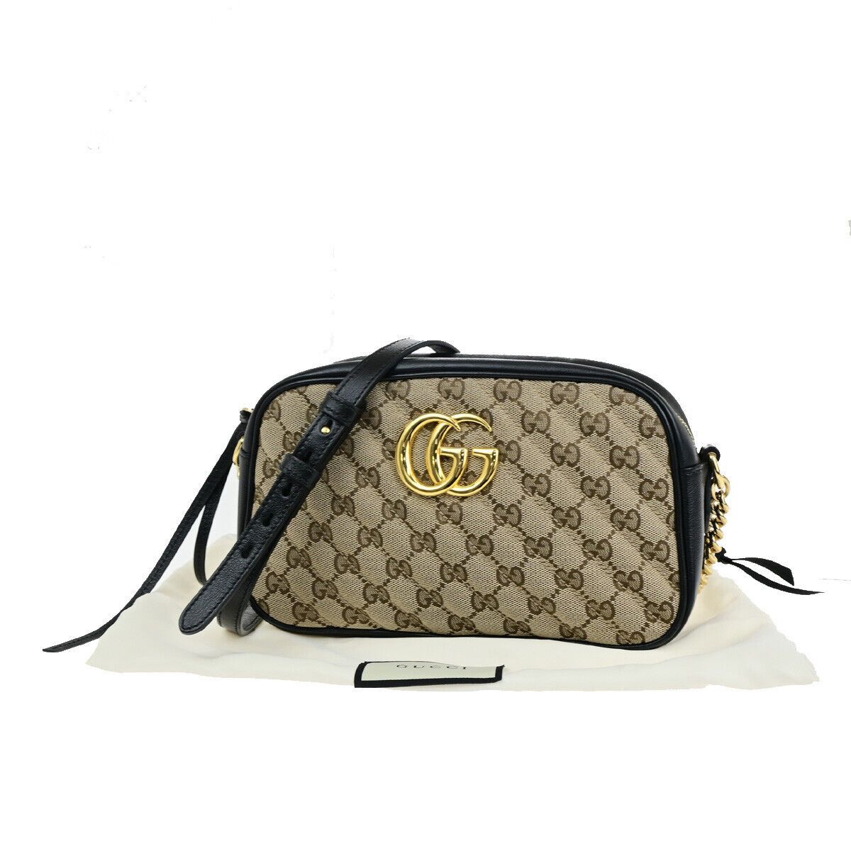 Gucci Gg Marmont Beige Canvas Shoulder Bag (Pre-Owned) Size ONE SIZE - 1 Thumbnail