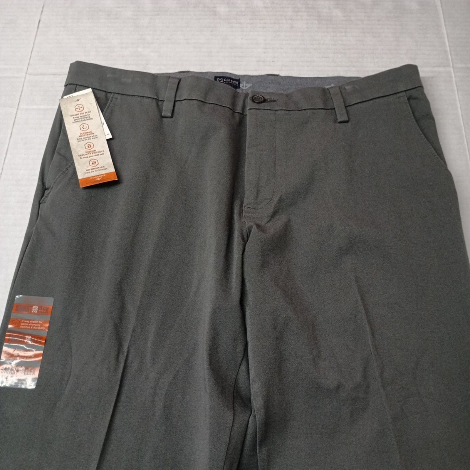 Dockers Dockers Workday Khakis Straight Fit Men's 38x32 Gray Stretch Size US 38 / EU 54 - 4 Thumbnail