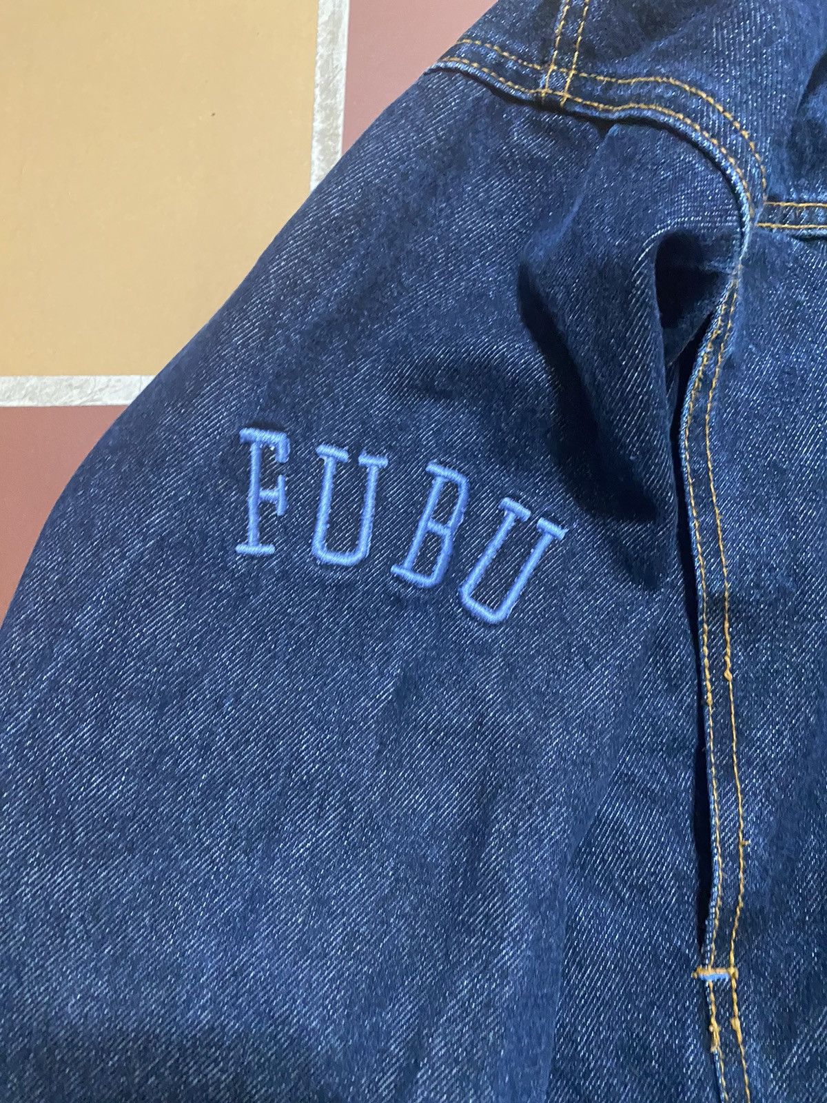 Fubu × Vintage Vintage Y2K FUBU Denim Jacket Baggy 3XL Size US XXL / EU 58 / 5 - 7 Thumbnail