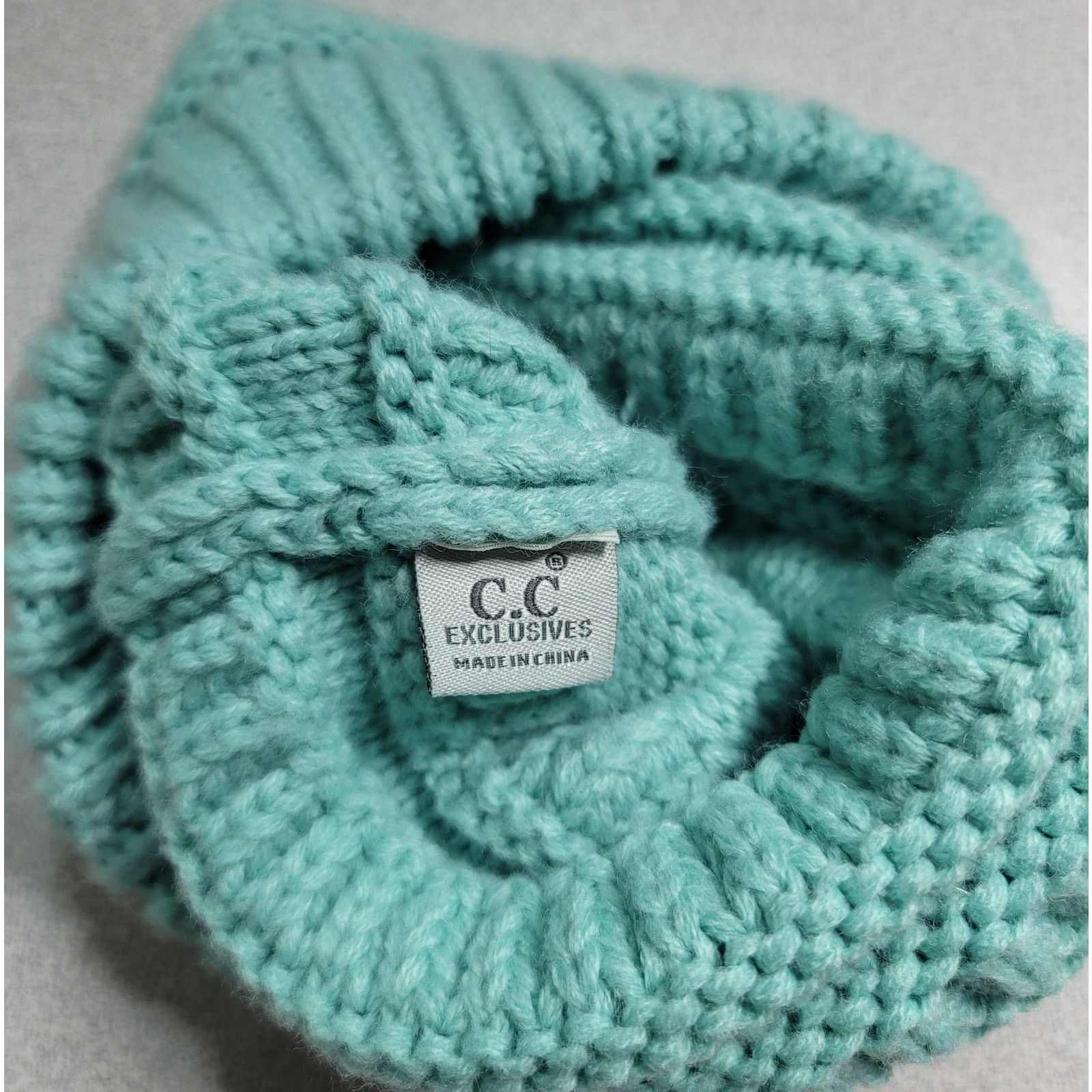 Cccp C.C. Mint Green Knitted Cap One Size Warm Cozy Soft Stretchy Size ONE SIZE - 2 Thumbnail