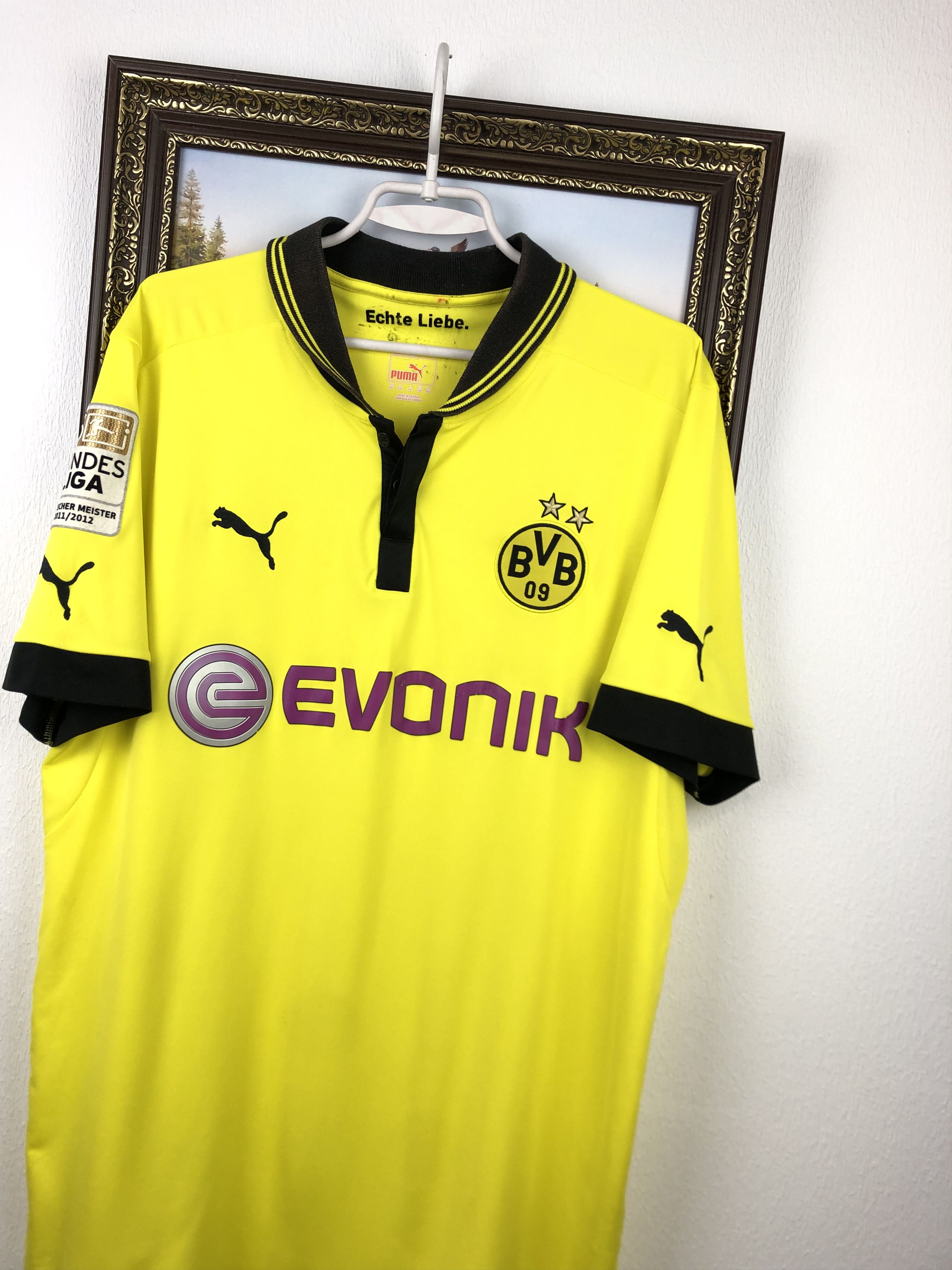Puma Borussia Dortmund football shirt 2012 Soccer Puma Jersey Size US XXL / EU 58 / 5 - 4 Thumbnail