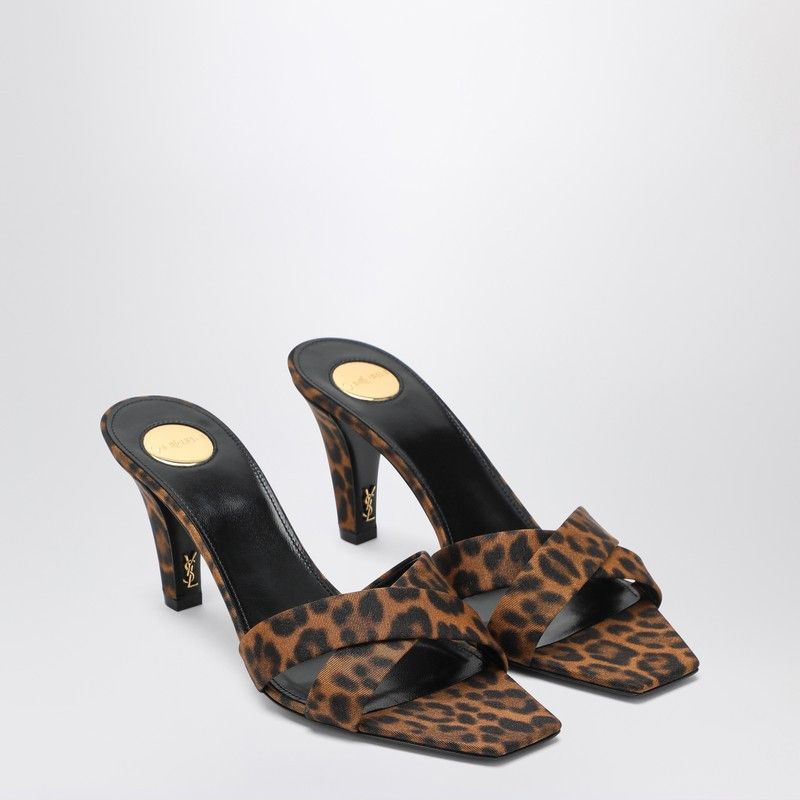 Saint Laurent Paris Saint Laurent Mule Jill In Gros-Grain Leopard Print Size US 6 / IT 36 - 1 Thumbnail