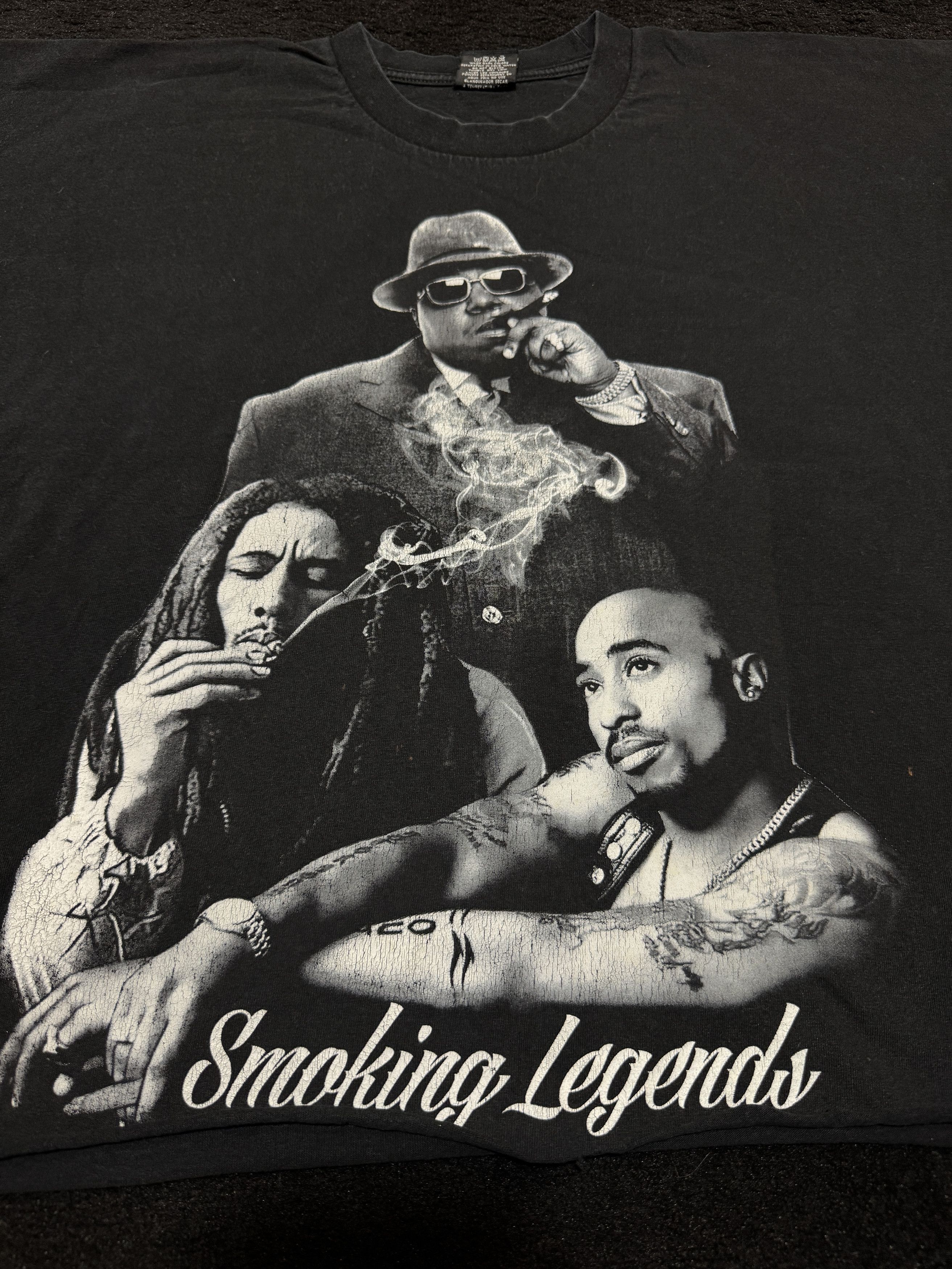 Band Tees Vintage Tupac 2pac Biggie Bob Marley Smoke Legend Cropped Size US XXL / EU 58 / 5 - 3 Thumbnail