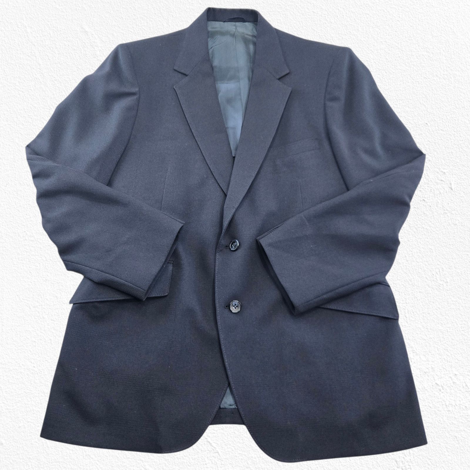 Vintage 70s Navy Blue Wool Blazer Sport Coat Size 40R Size 40R - 2 Thumbnail
