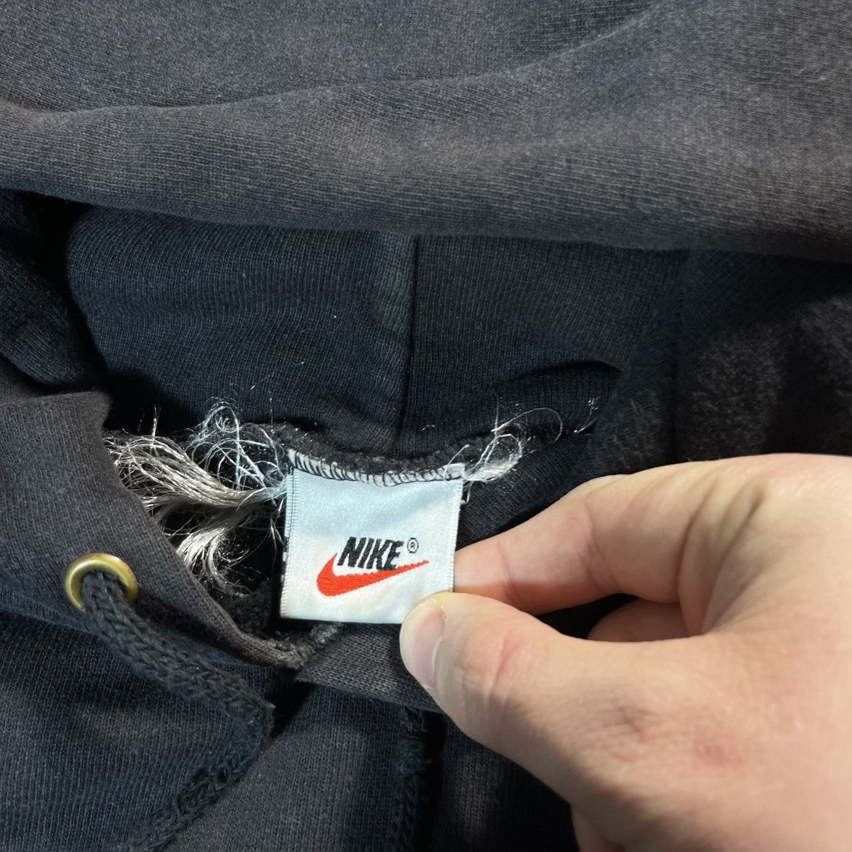 Nike Vintage 90s Nike Small Swoosh Logo Boxy Baggy Hoodie Size US XL / EU 56 / 4 - 9 Thumbnail