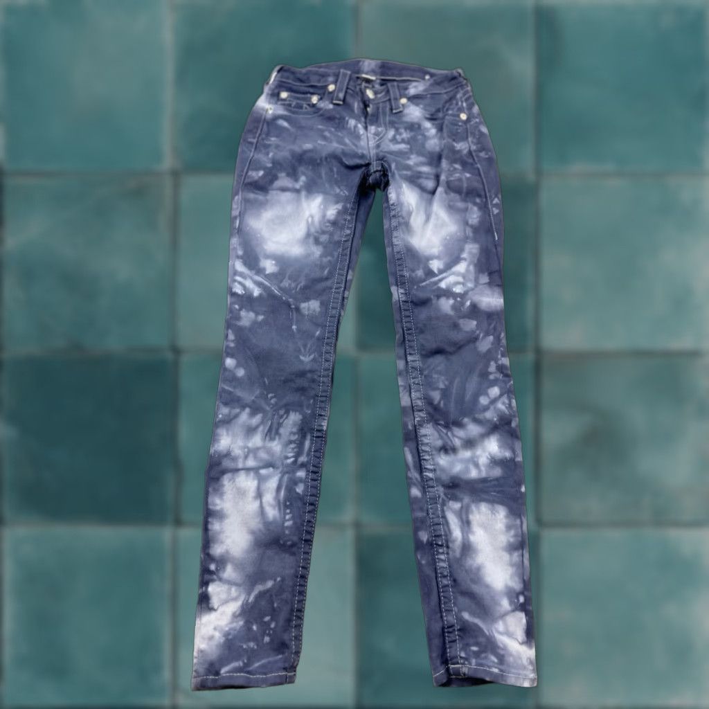 True Religion True Religion Jeans Women’s 27 Blue Tie Dye Indigo Skinny Jeans Stretch High Rise Slim Fit Capable Zip Button Closure Denim Shirt? Size 28" / US 6 / IT 42 - 1 Thumbnail