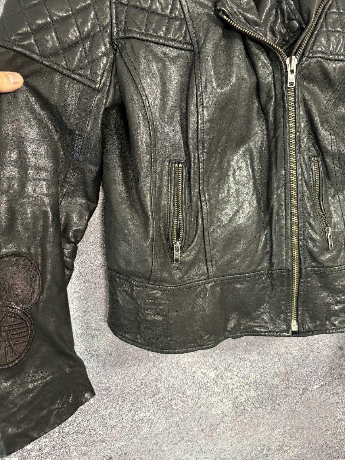 Allsaints All Saints Leather Jacket Women’s Uk 14 Black Lamb Papin Size L / US 10 / IT 46 - 8 Thumbnail