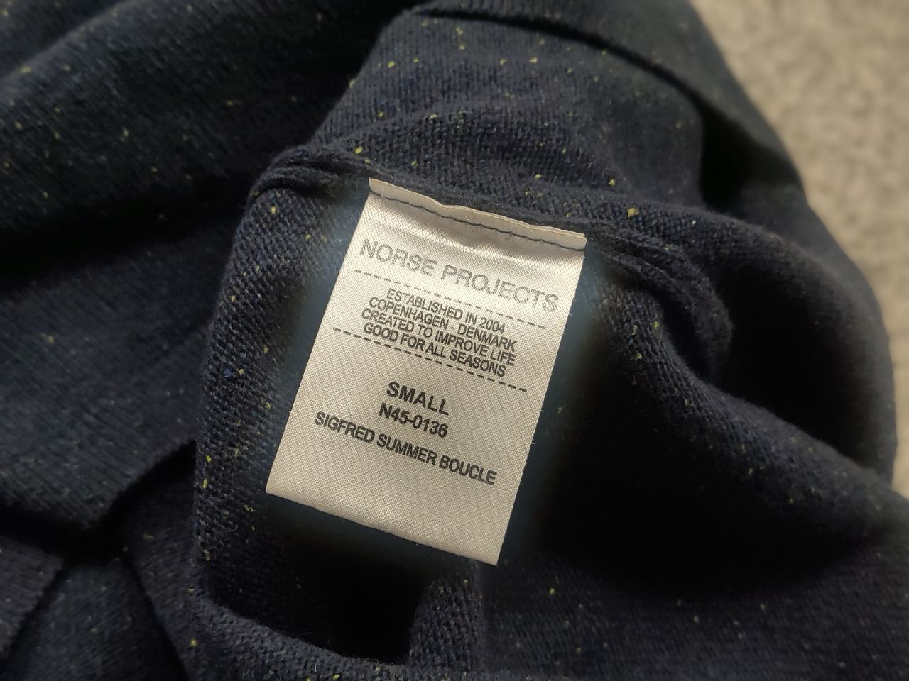 Norse Projects Norse Project Design textured Wool Blend Navy Pullover Size US M / EU 48-50 / 2 - 12 Thumbnail