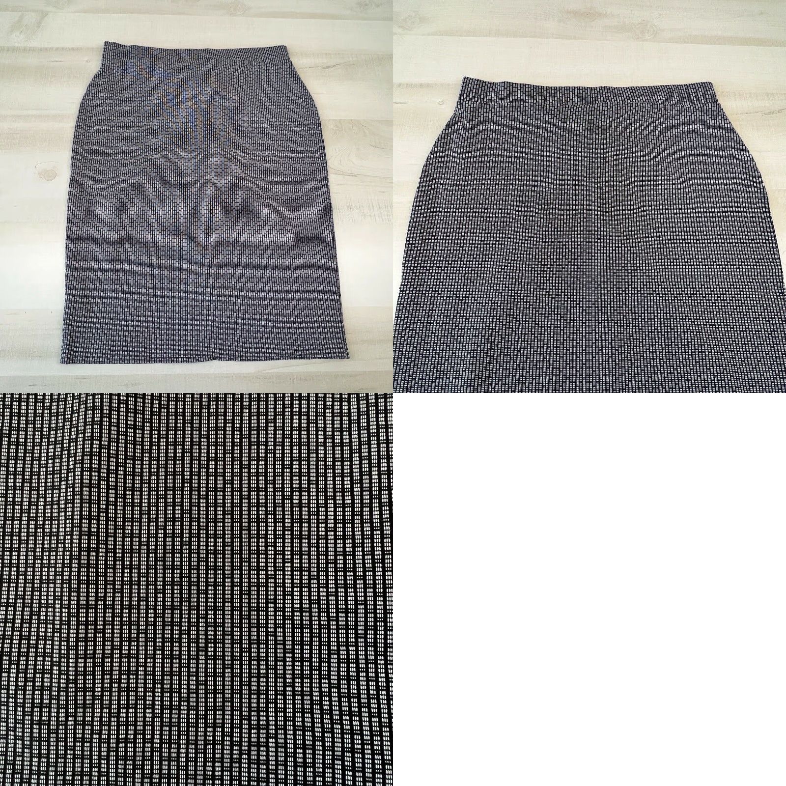 Vintage Meg & Margot Womens Skirt Large Black Pencil Straight Pull On Elastic Waist Tie Front Front Tie Knee Length All Seasons Casual Size 36" / US 14 / IT 50 - 8 Thumbnail