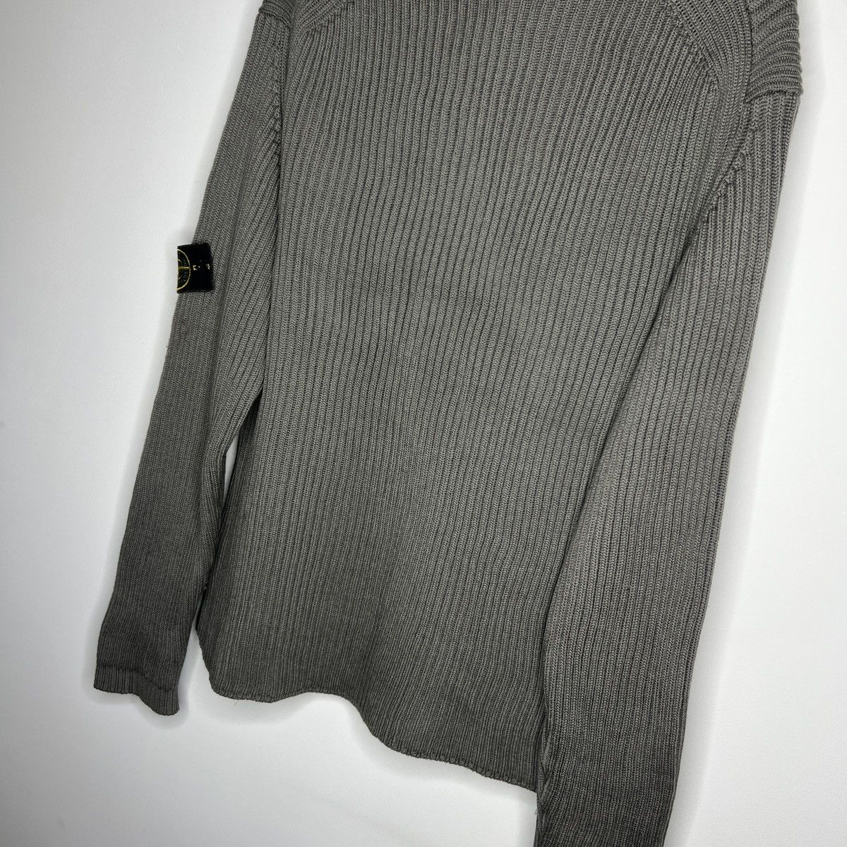 Stone Island × Vintage Vintage Stone Island Sweater Jumper Knitwear Wool Grey Rib Size US L / EU 52-54 / 3 - 12 Thumbnail