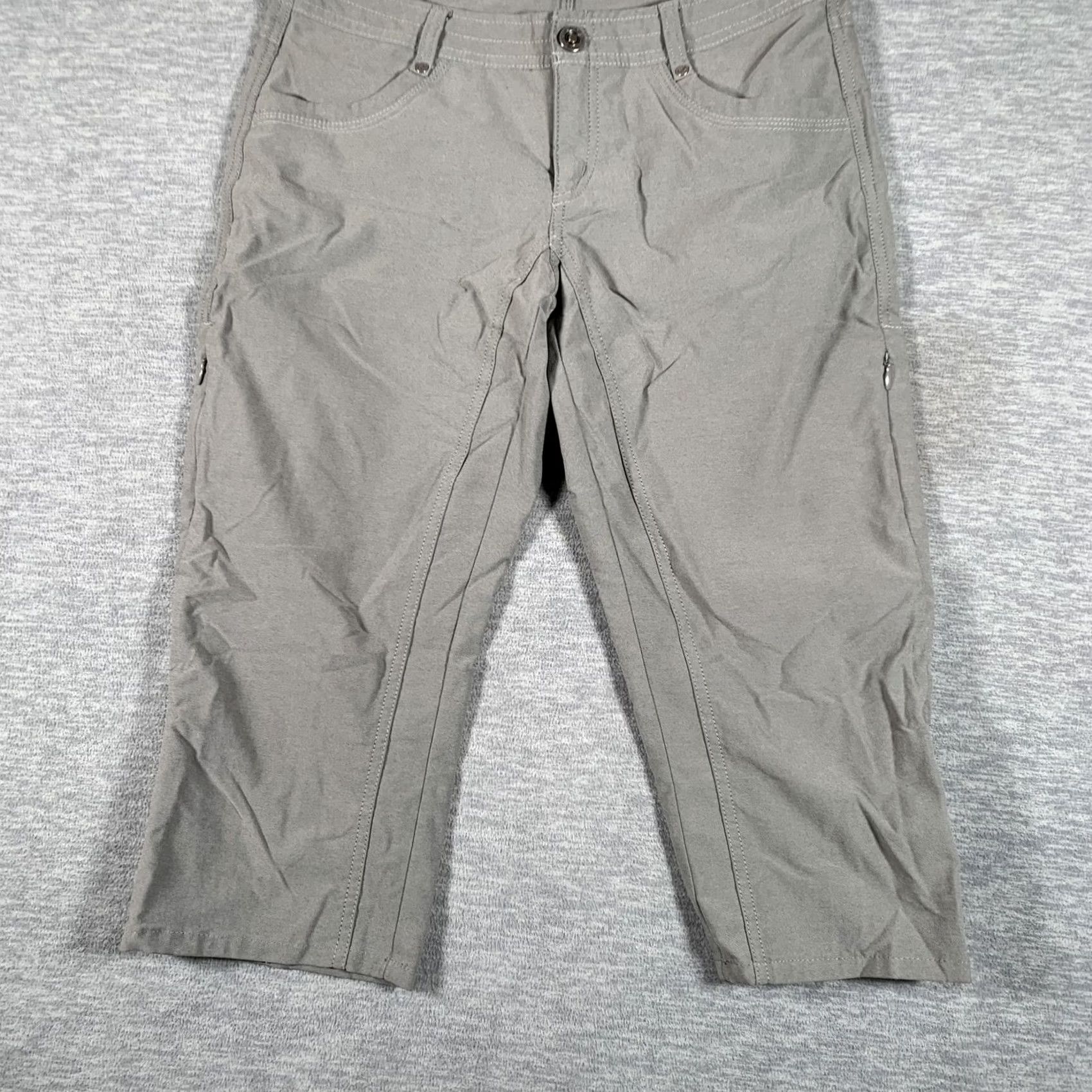 Vintage Kuhl Capri Pants Womens 8 Gray Nylon Blend Crop Lightweight Hiking Travel Pants Size 30" / US 8 / IT 44 - 3 Thumbnail
