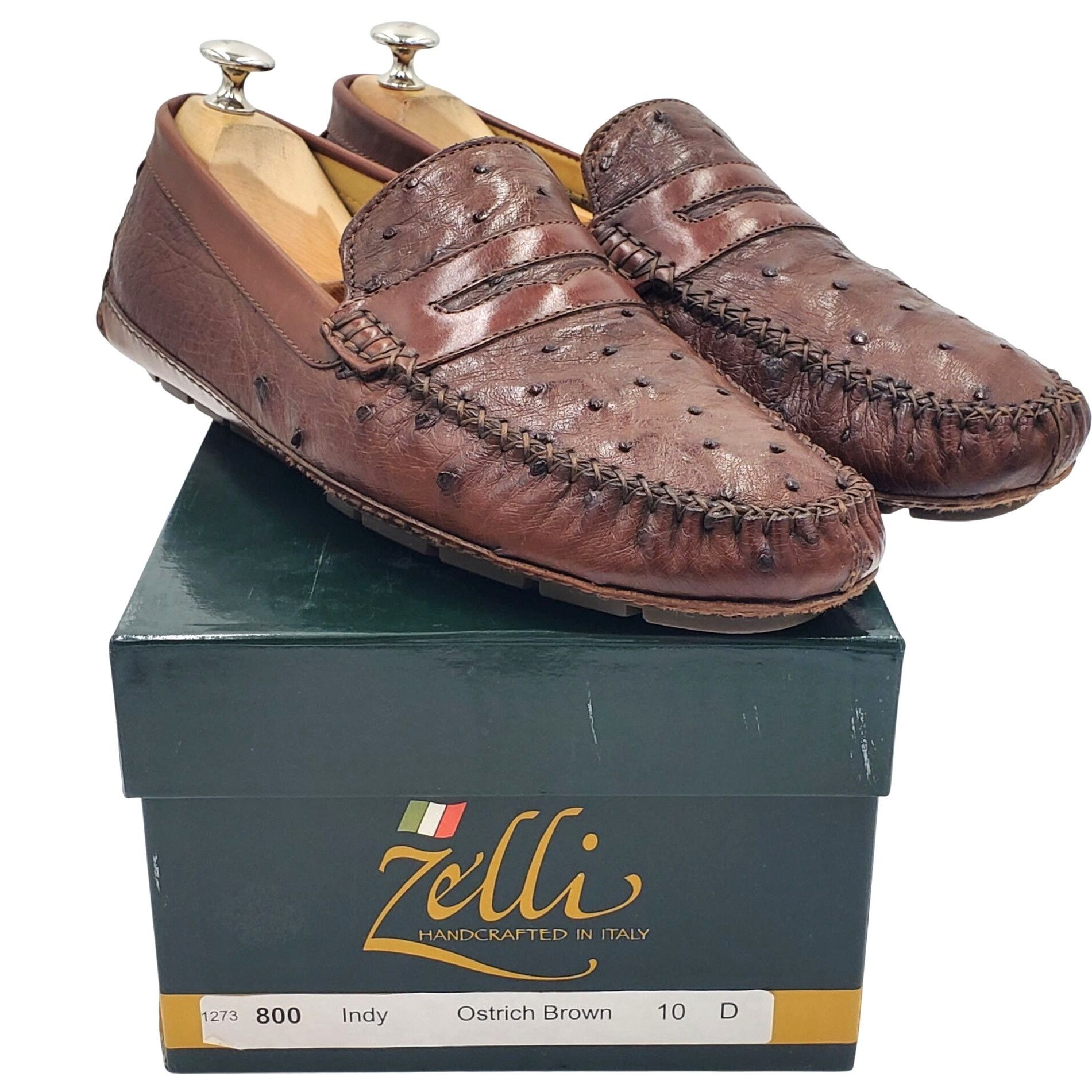 Zelli Italy Zelli Indy Men's size 10 Brown Ostrich Leather Casual Size US 10 / EU 43 - 1 Thumbnail