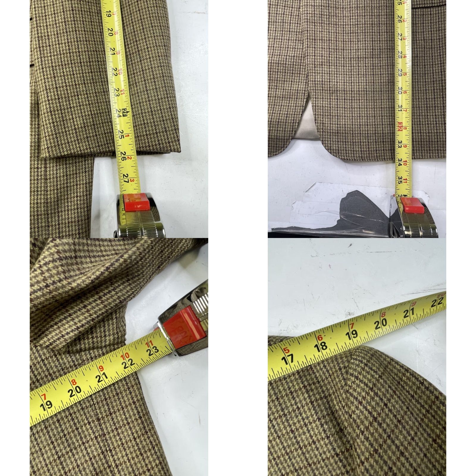 Paul Stuart Paul Stuart Plaid Houndstooth Wool Tweed Suit 42-36 Long Jacket Pants Mens Brown Multi 2 Piece Size 42R - 8 Thumbnail