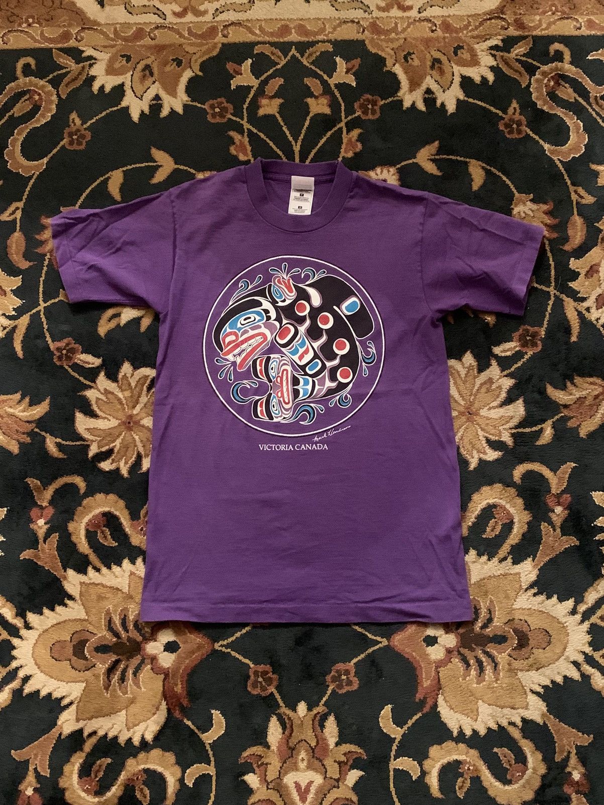 Fruit Of The Loom Vintage 90s Single Stitch Mark Henderson Native Orca T-Shirt Size US S / EU 44-46 / 1 - 1 Thumbnail