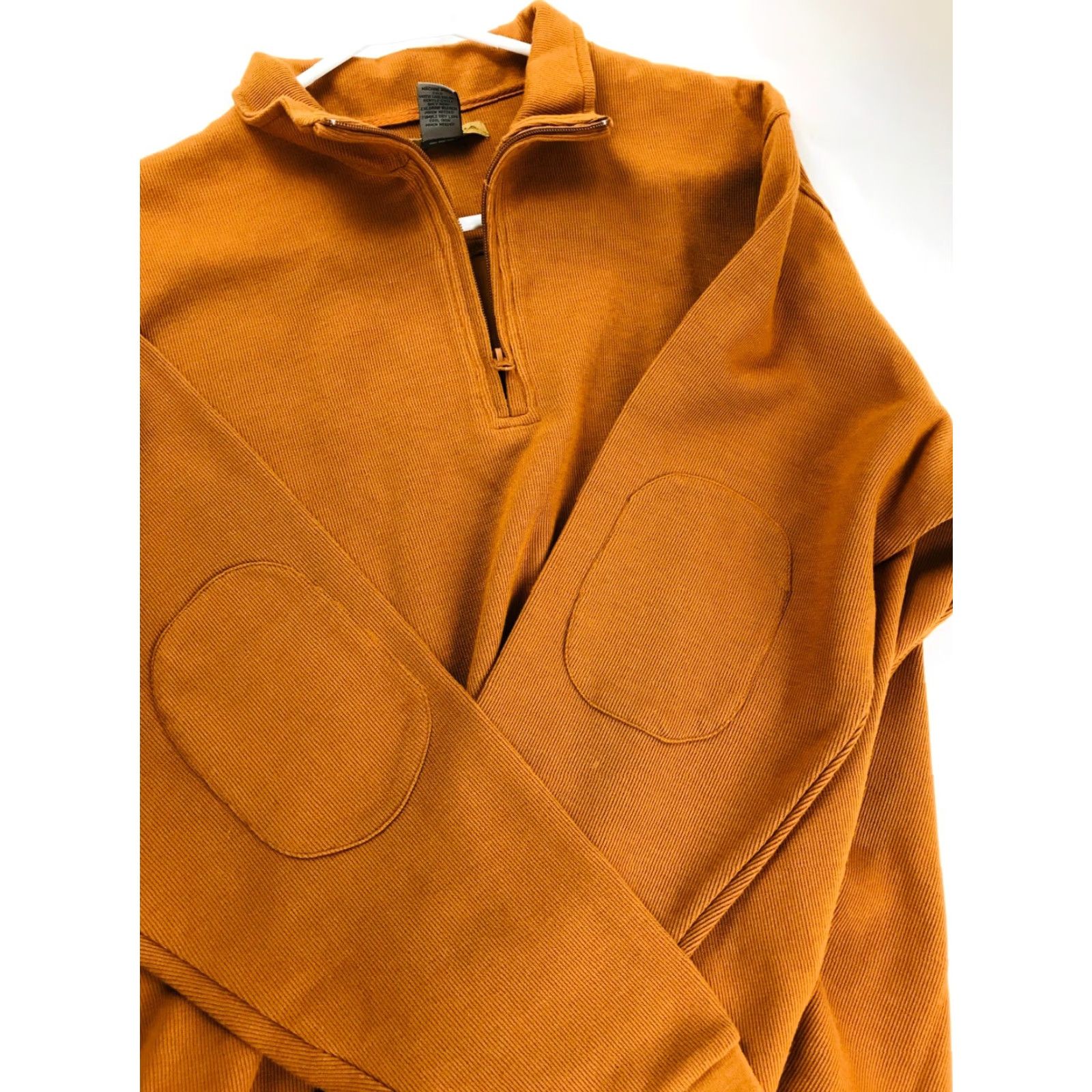 Vintage R&R OUTDOORS Sweatshirt Men Large Orange Pullover 1/4 Zip Up Elbow Pads Shirt Size US L / EU 52-54 / 3 - 3 Thumbnail