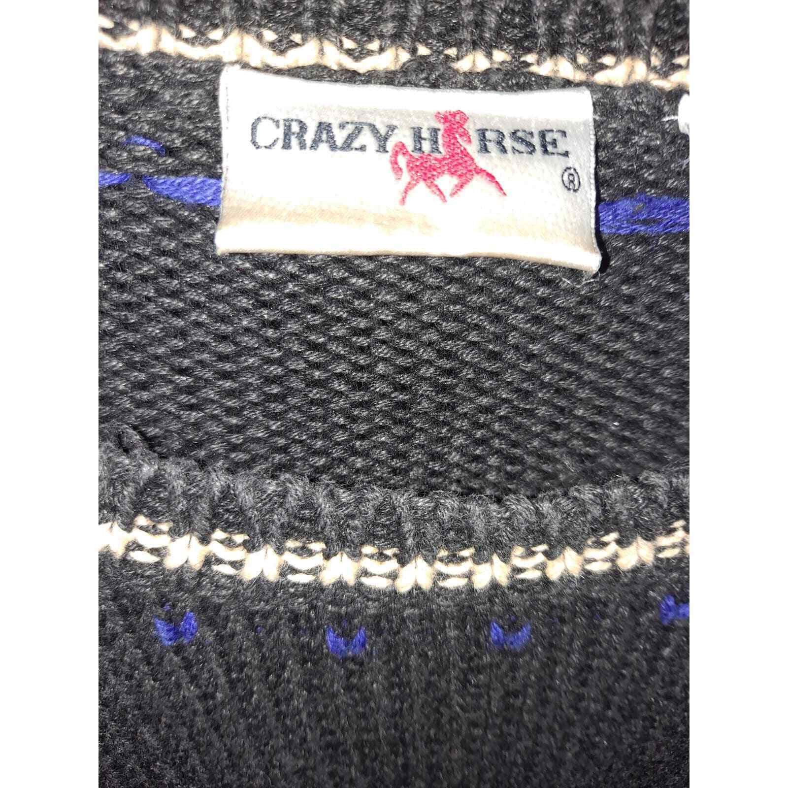 Other Crazy Horse Black with Flowers Knit Long Sweater Size 6 Size ONE SIZE - 4 Thumbnail