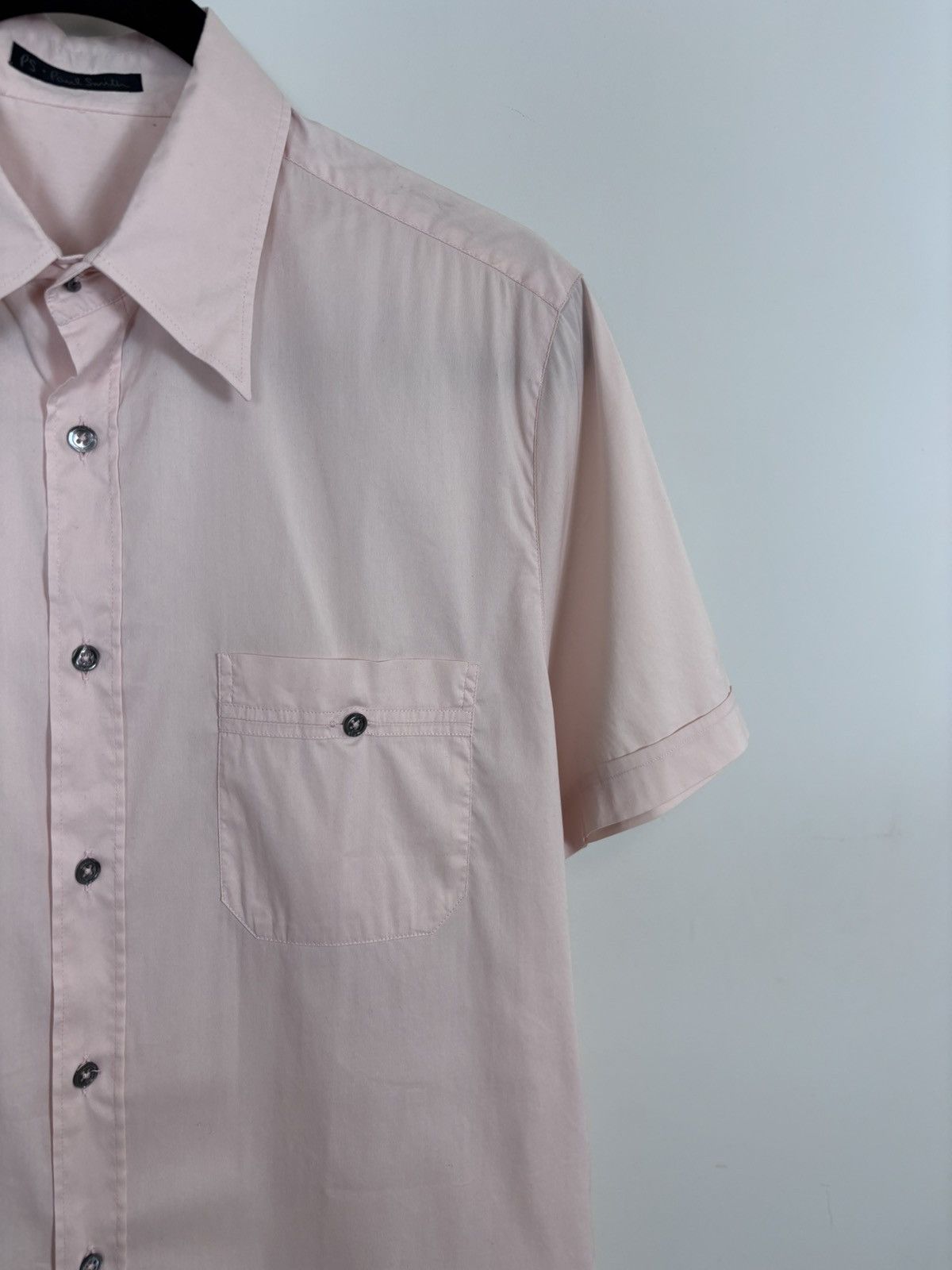 Paul Smith Paul Smith Men’s Pink Pocket Short Sleeve Shirt Cotton Blend Size US M / EU 48-50 / 2 - 7 Thumbnail