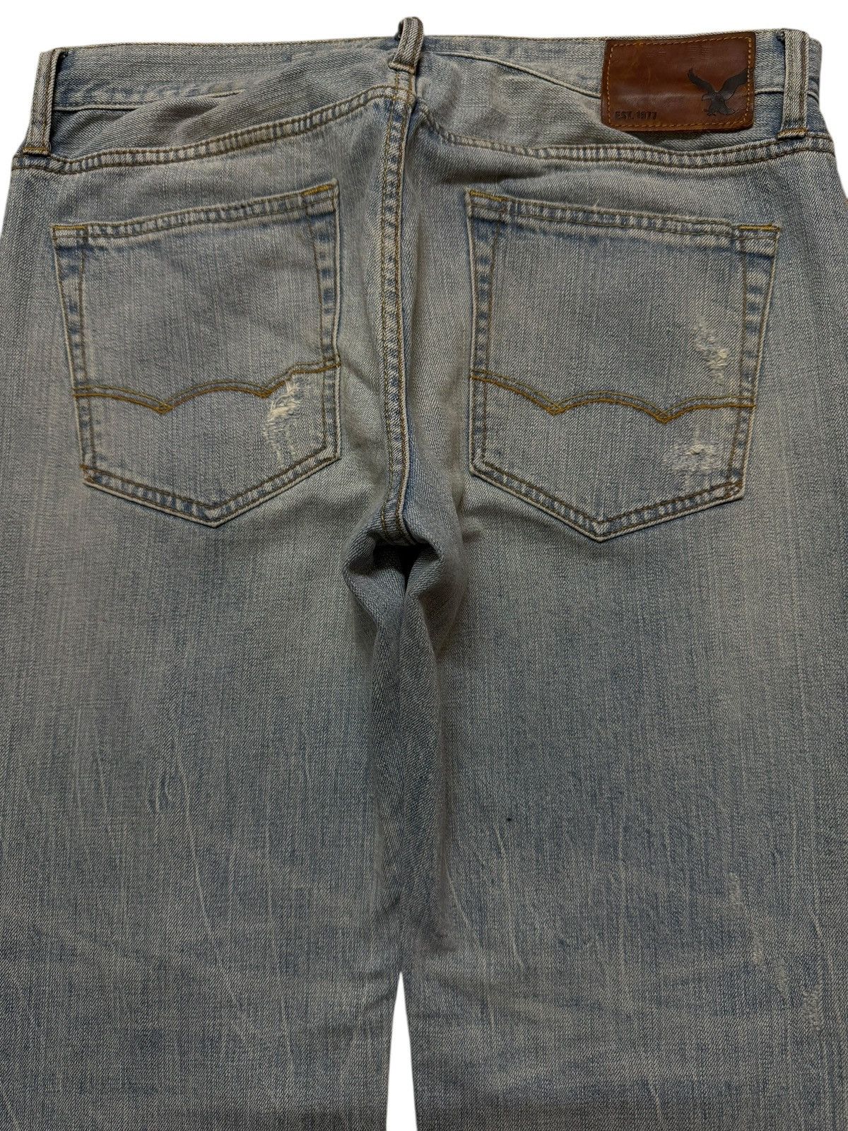 Number (N)ine Vintage Y2K Japanese Brand Blue Faded Wash Distress Straight Size US 34 / EU 50 - 4 Thumbnail