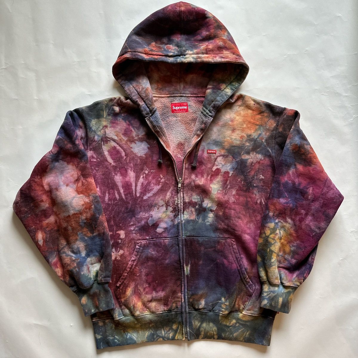 Supreme Supreme overdyed small box zip up hoodie tie dye SS24 | Grailed