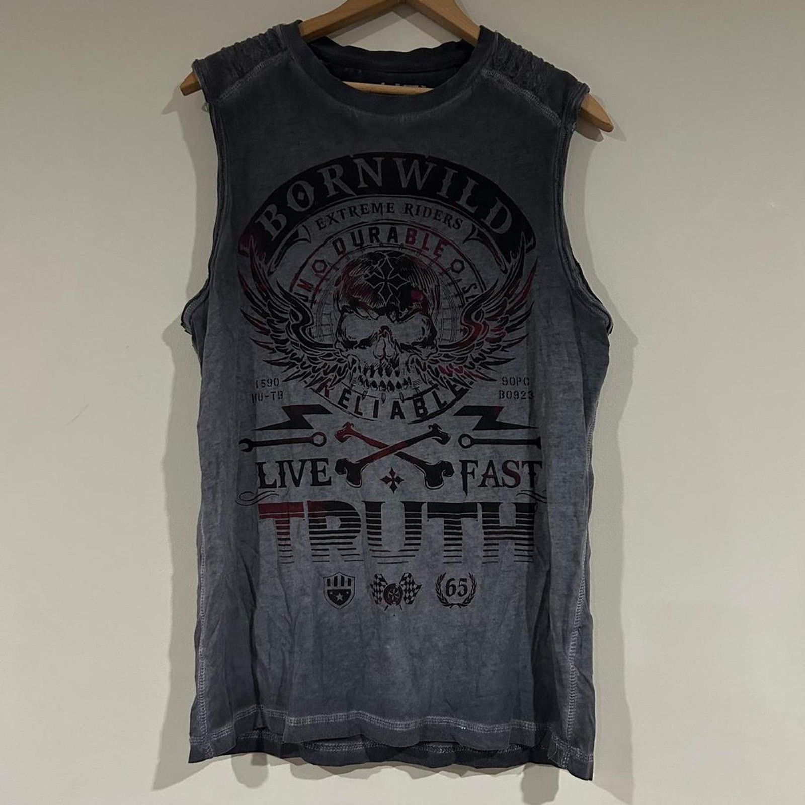 Helix Y2K Helix Born Wild Skull Muscle Shirt Size US M / EU 48-50 / 2 - 1 Thumbnail