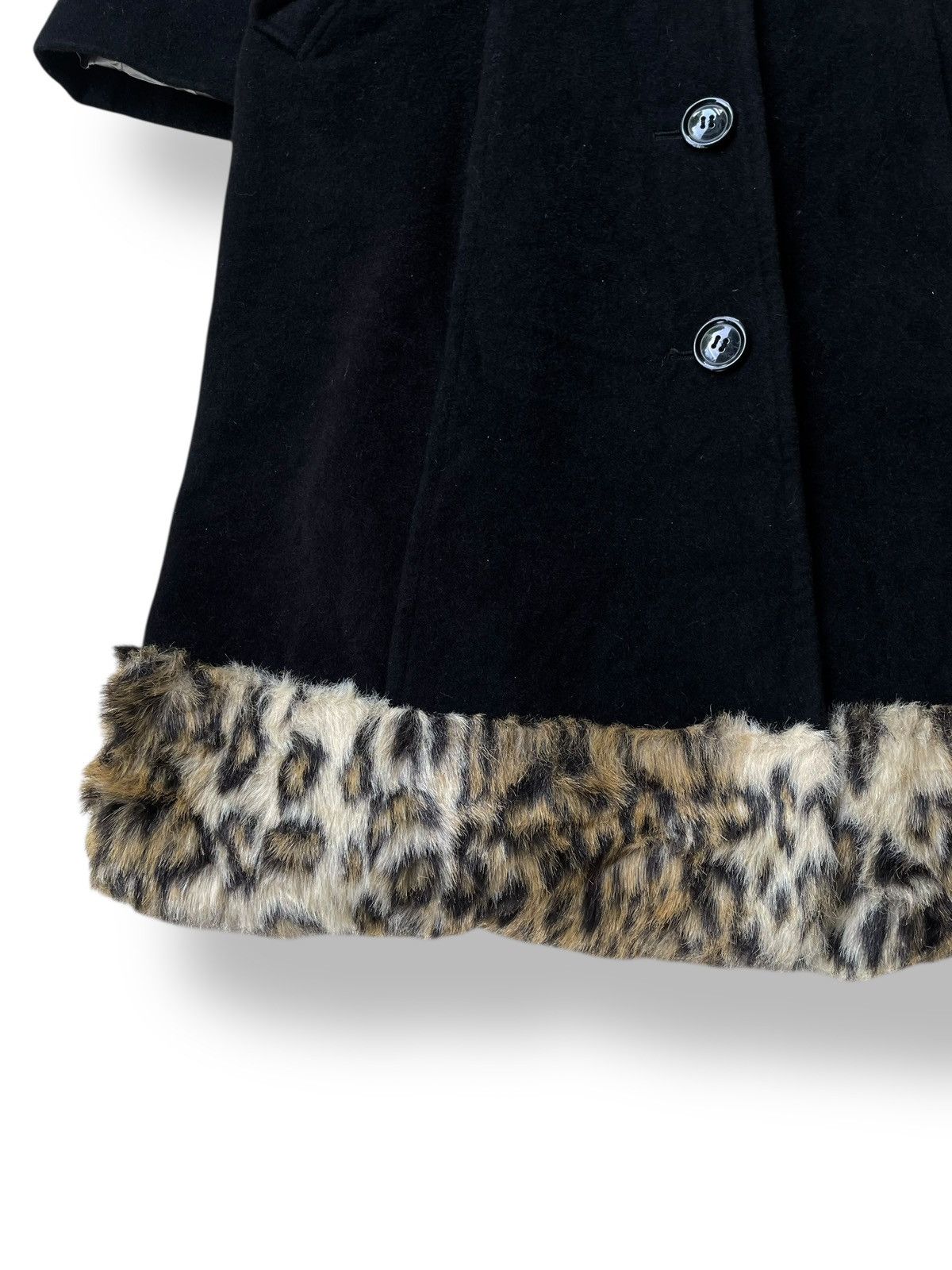 14th Addiction 🇯🇵 Machiko Jinto Leopard Fur Trench Coat Goa Gothic Punk Vkei Size S / US 4 / IT 40 - 16 Thumbnail