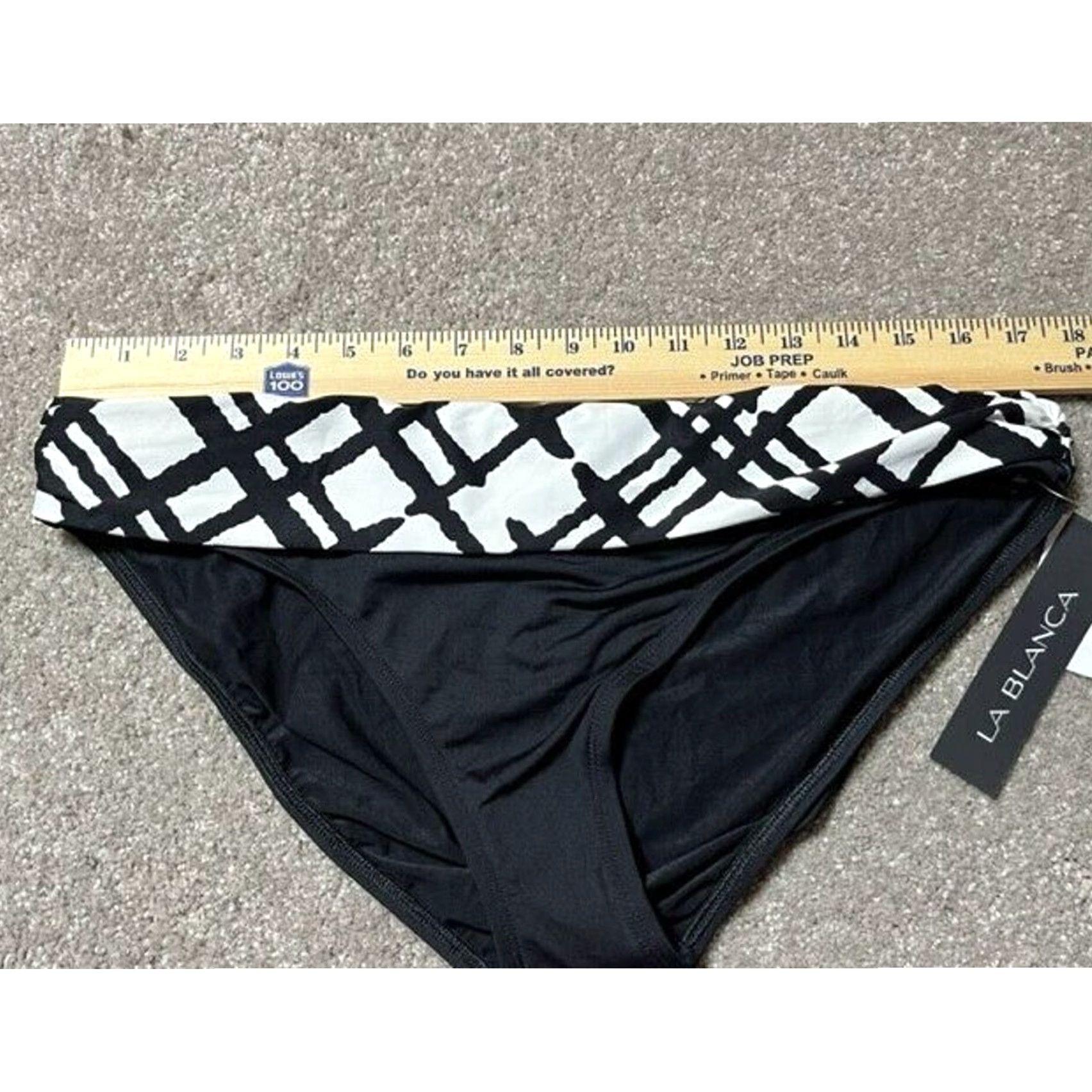 Vintage La Blanca Bikini Bottom 14 Swim Resort Coastal Chic Abstract Wave Ruched Classic Size 36" / US 14 / IT 50 - 4 Thumbnail