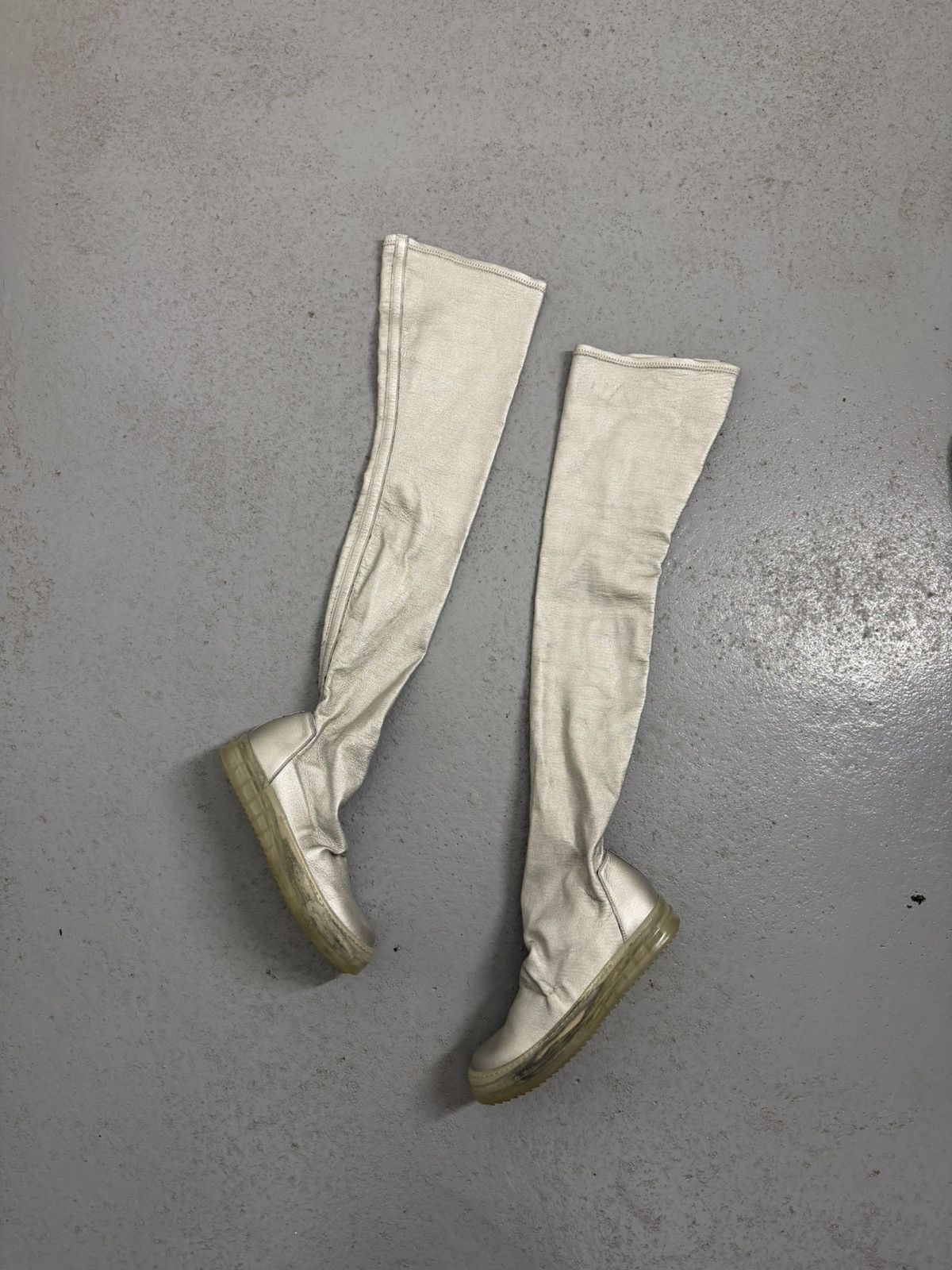 Rick Owens Rick Owens Silver Overknee Socks Sneakers Size US 7 / IT 37 - 1 Thumbnail