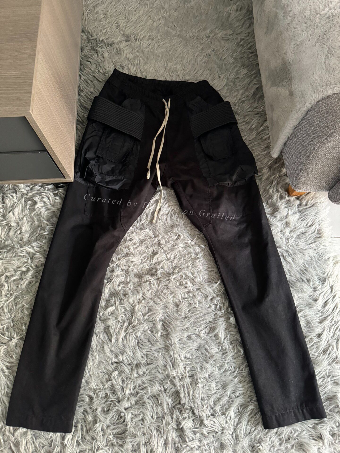 Rick Owens Rick Owens Black Suede Nylon Panel Pants Size ONE SIZE - 1 Thumbnail
