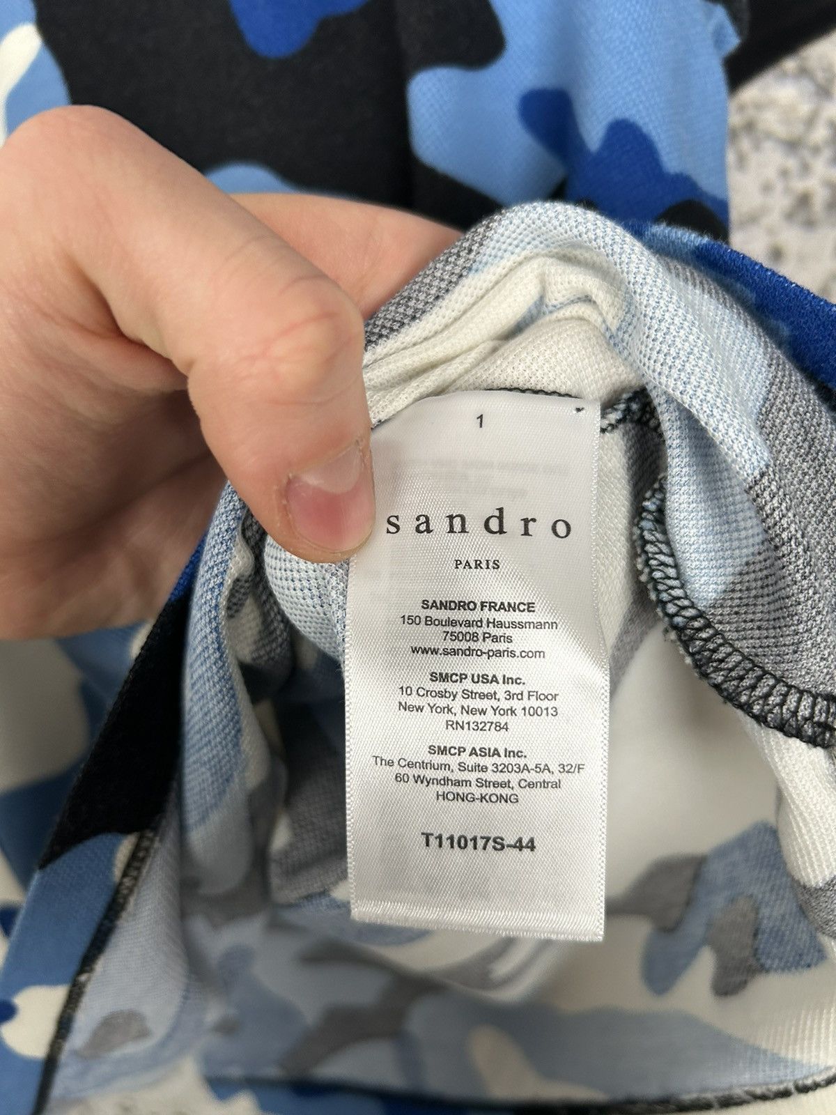 Sandro Sandro Paris Camo Polo Shirt Designer Streetwear Vintage Size US S / EU 44-46 / 1 - 5 Thumbnail