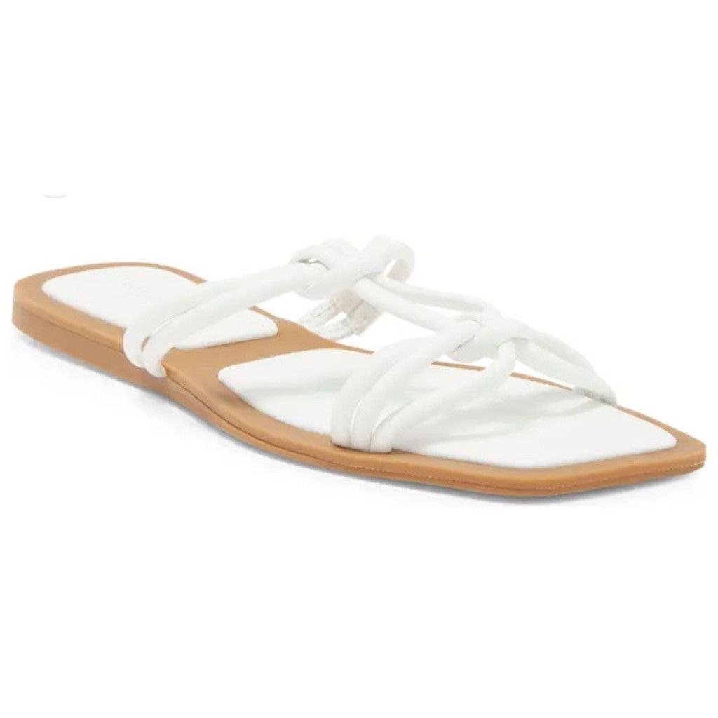 Designer AZALEA WANG White Knotted Flat Sandals Size 7 – New! Size US 7 / IT 37 - 1 Thumbnail