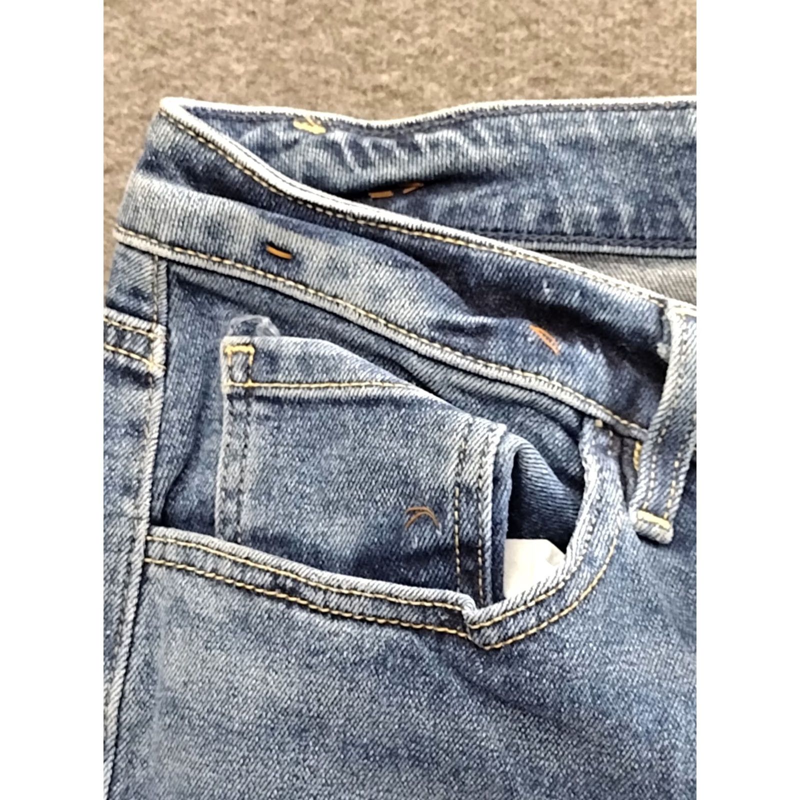 Vintage Unbranded Women's Dark Denim High Rise Tapered Jeans 18 Blue Plus 90s Vintage Style Distressed Pockets 5-Pocket Size 40" / US 18 - 4 Thumbnail
