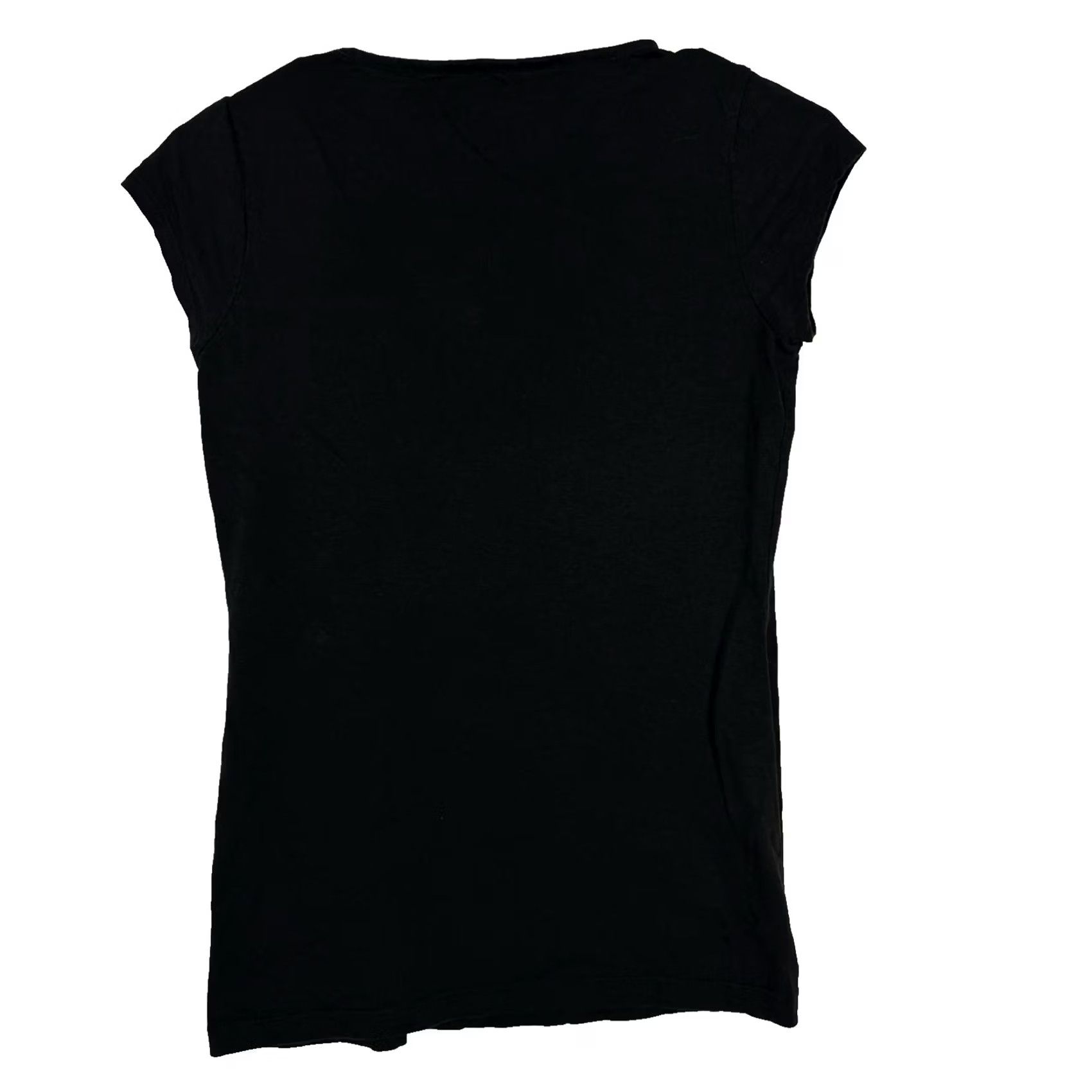 Banana Republic Banana Republic Black Scroll Work Crew Neck Cap Sleeve Blouse S Womens Regular Knit Cotton Top Blouse Size S / US 4 / IT 40 - 2 Thumbnail