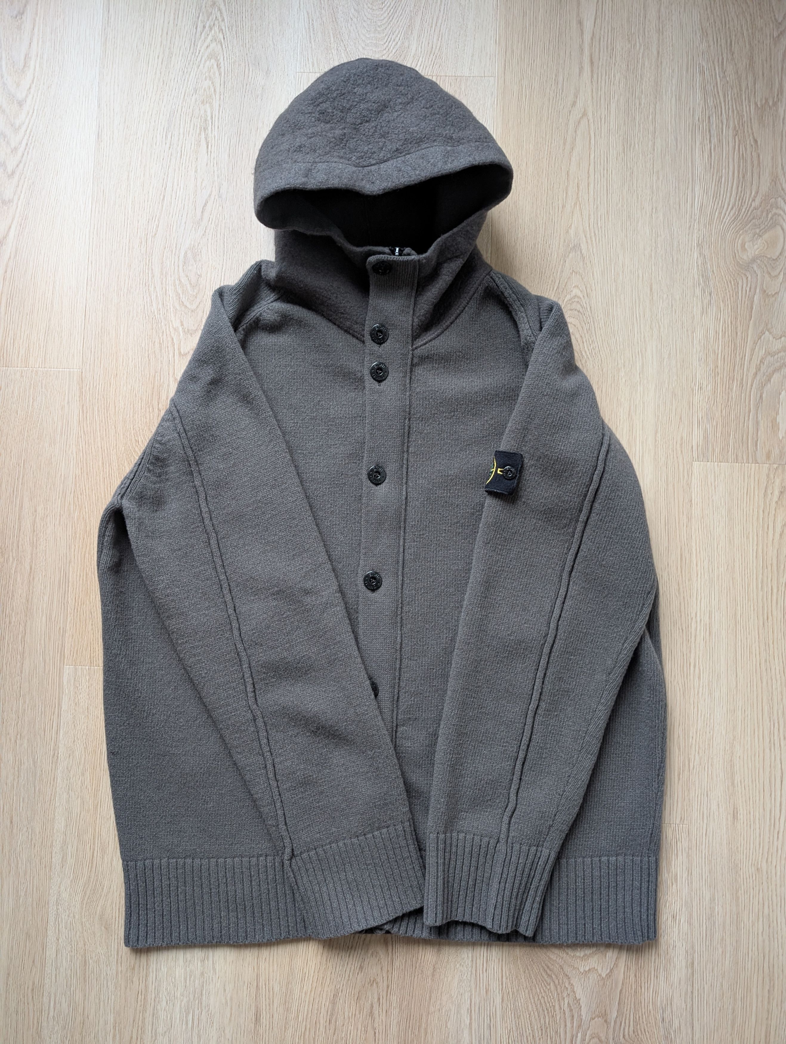 Stone Island Stone Island Zip Up Button Wool Hooded Sweater Cardigan Size US XXL / EU 58 / 5 - 2 Thumbnail
