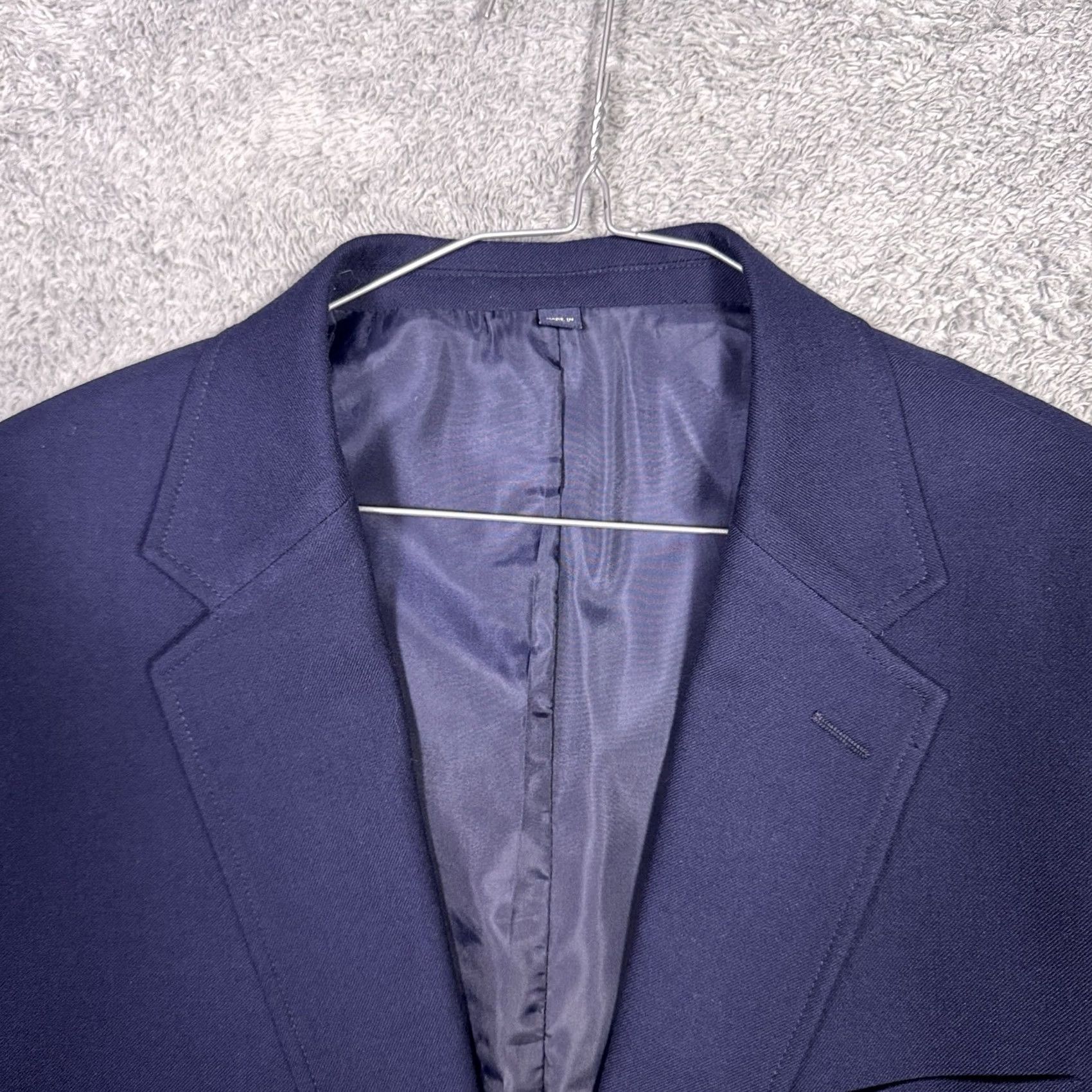 J.Crew J.Crew Blazer Mens 44R Wool University Slim Notch Lapel Two-Button Single-Breasted Business Casual Blue Regular 44R AZ830 Size 44R - 4 Thumbnail